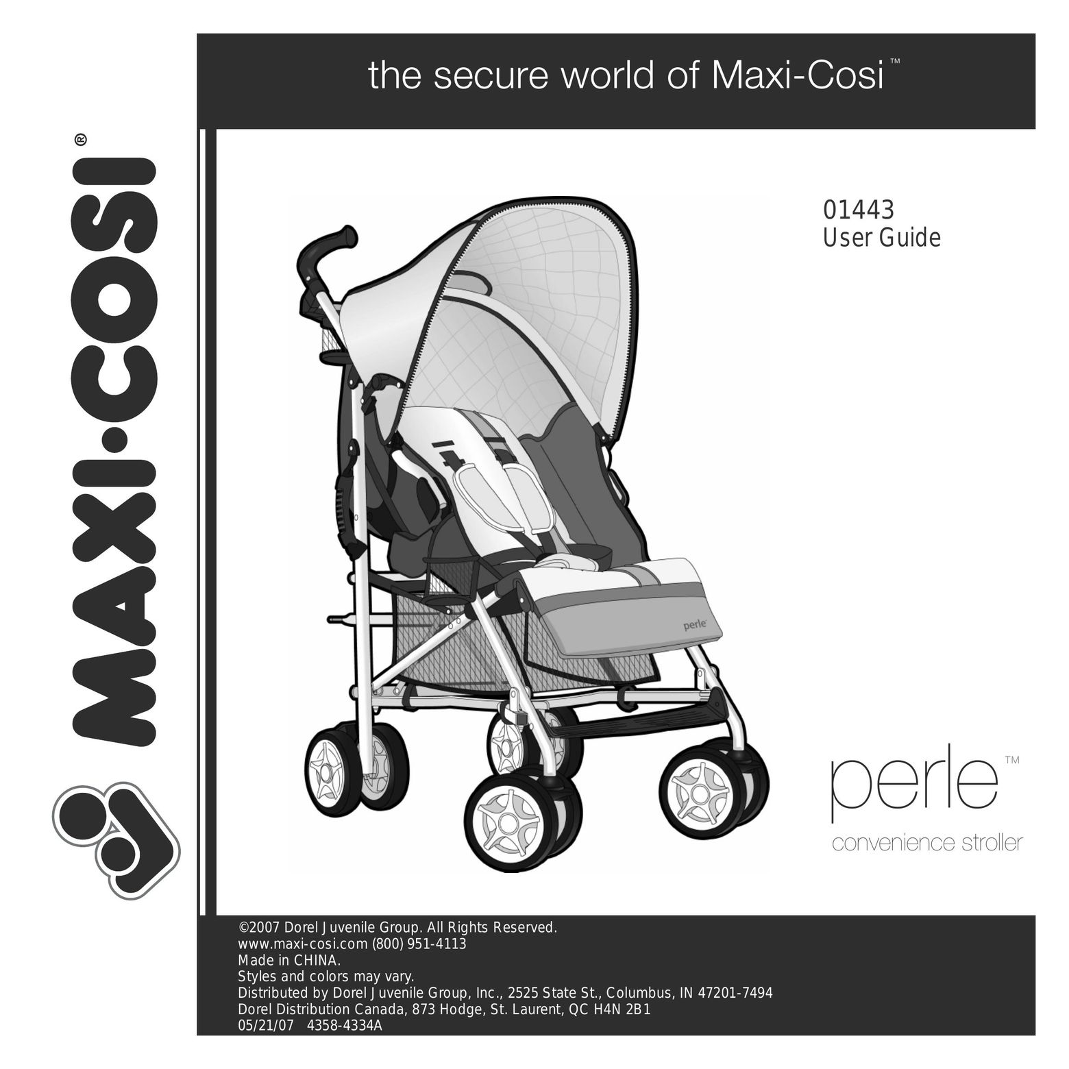 Maxi-Cosi 1443 Stroller User Manual