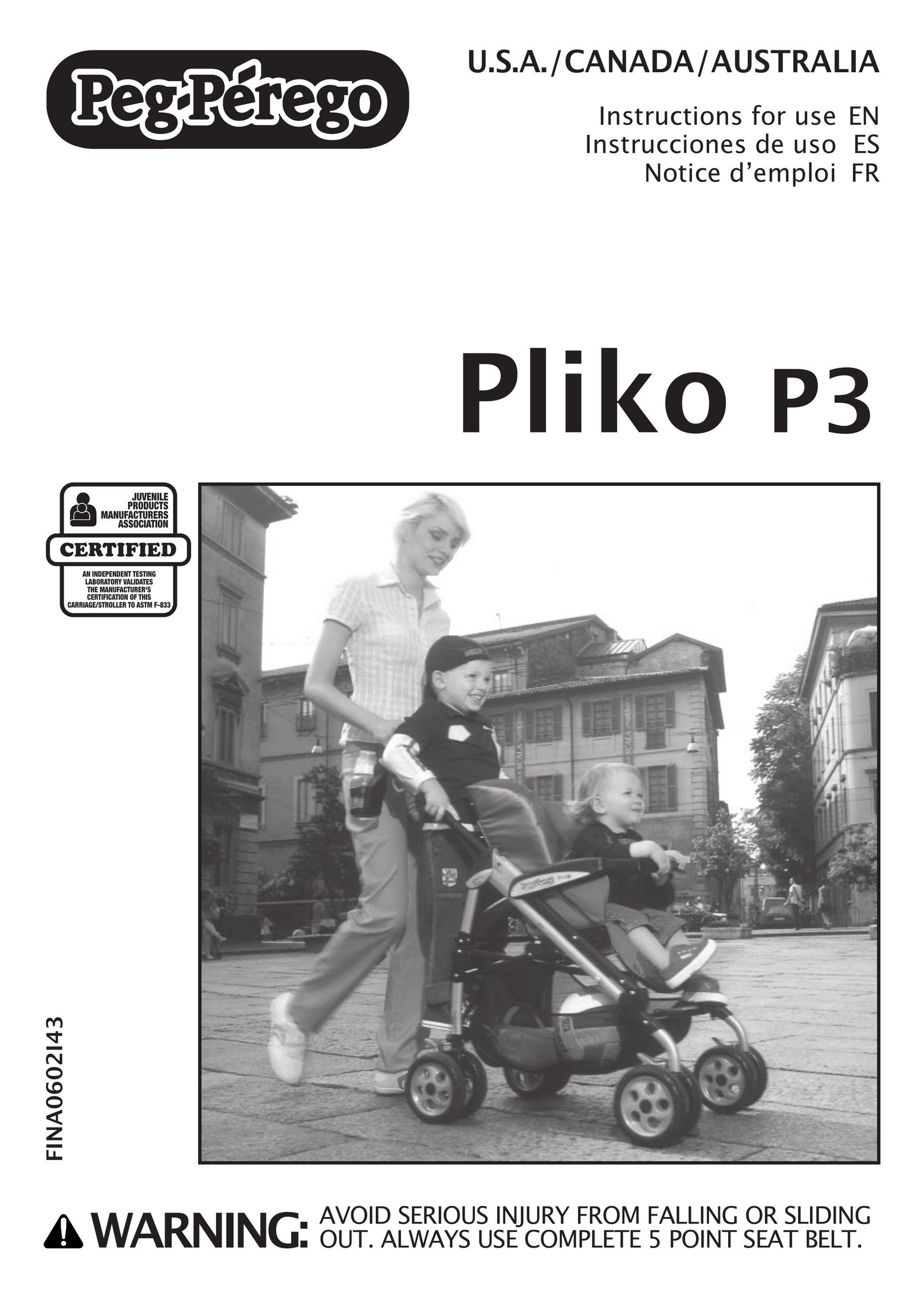 Peg-Perego Pliko P3 Stroller User Manual