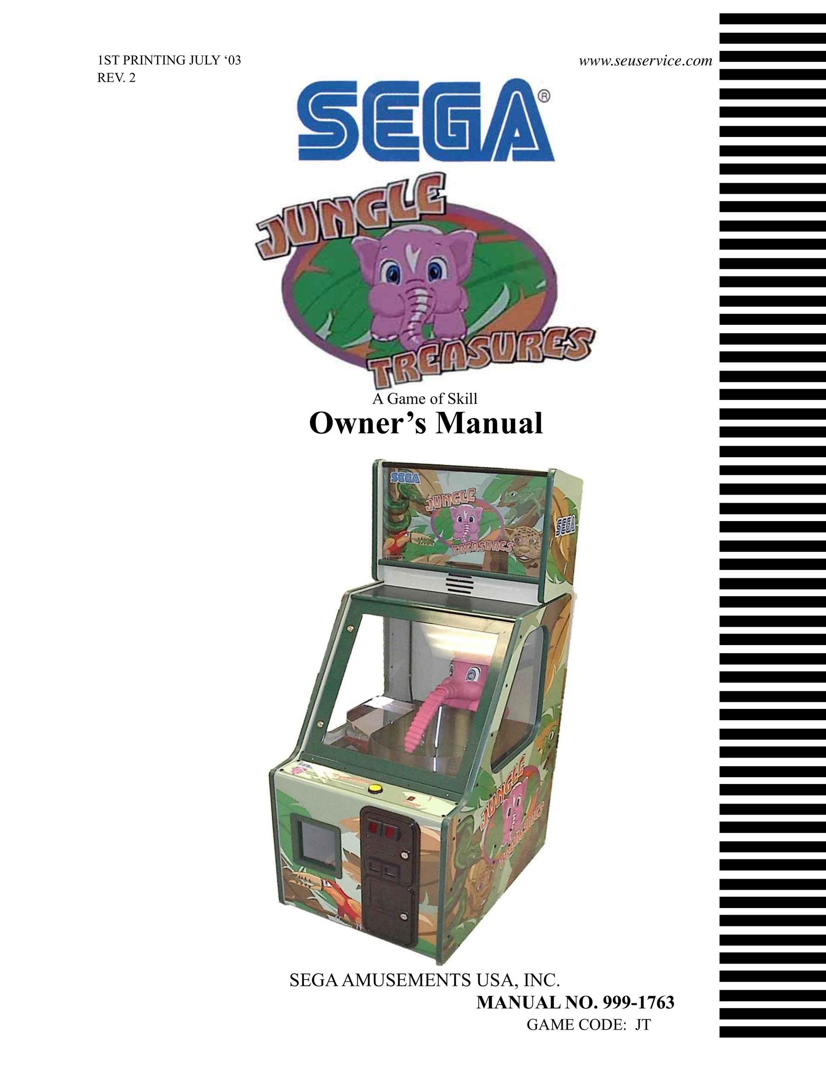 Sega 999-1763 Table Top Game User Manual