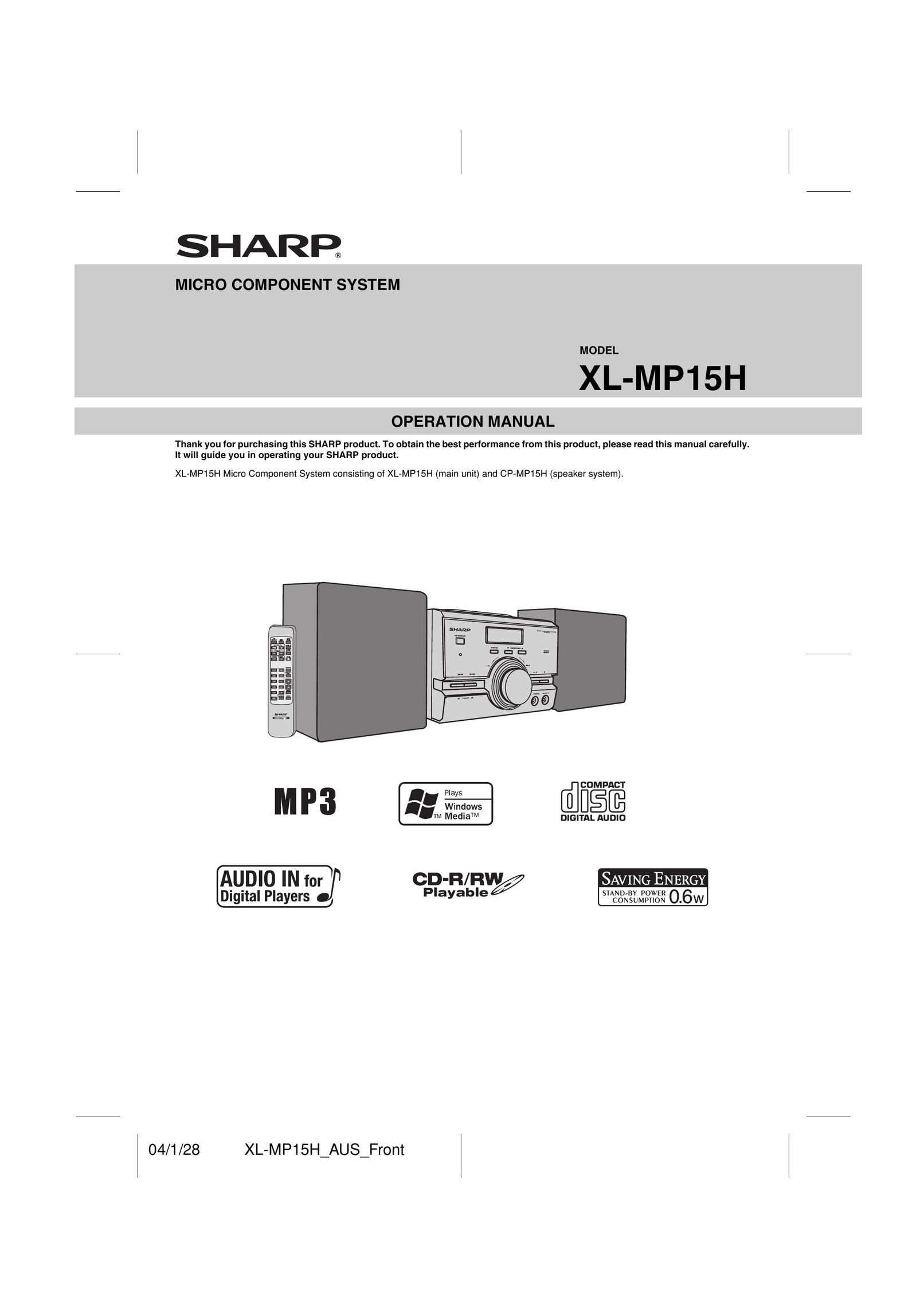 Sharp XL-MP15H Table Top Game User Manual