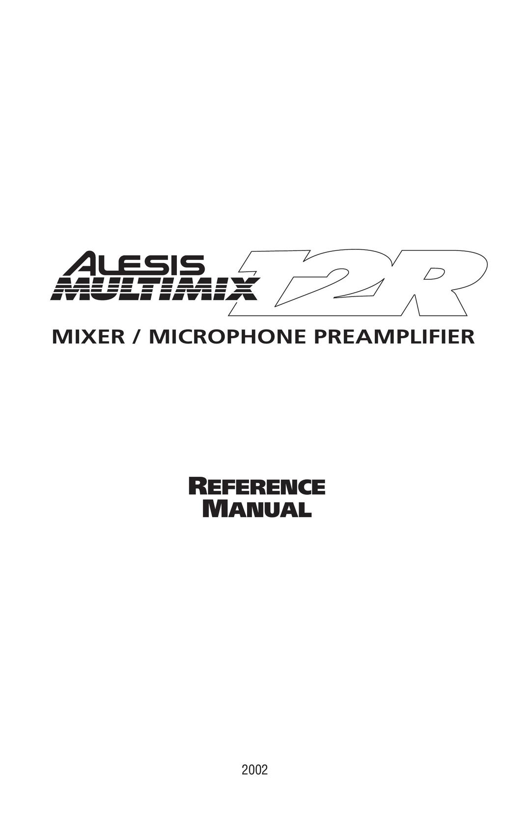 Alesis 12R Car Amplifier User Manual