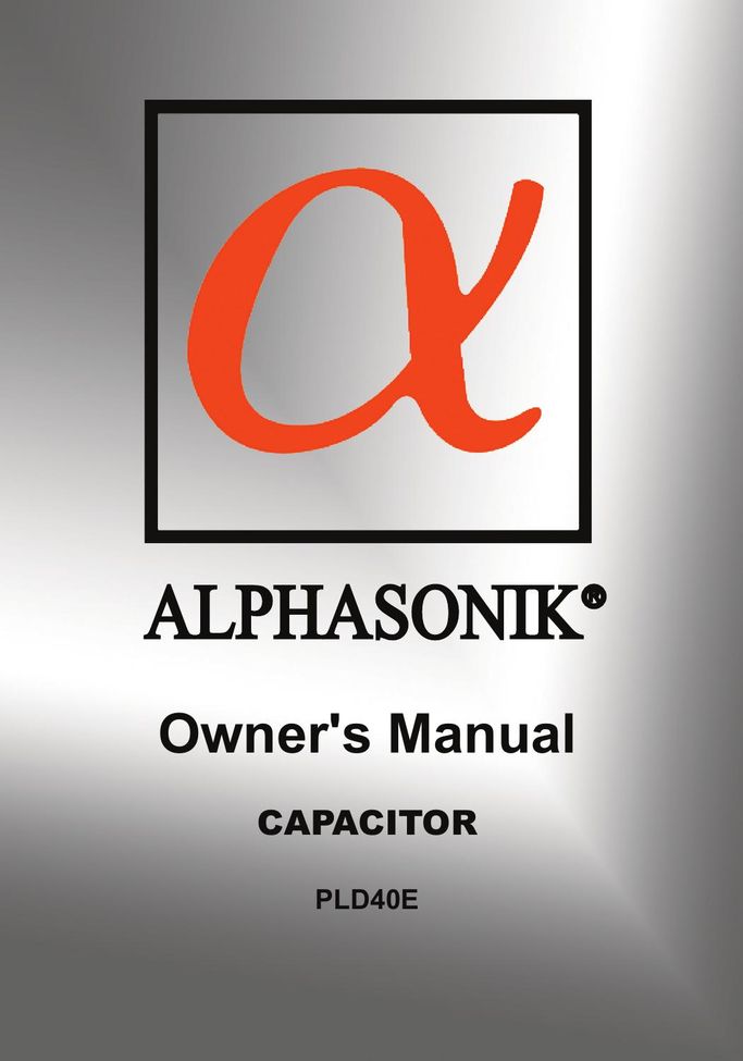 Alphasonik PLD40E Car Amplifier User Manual
