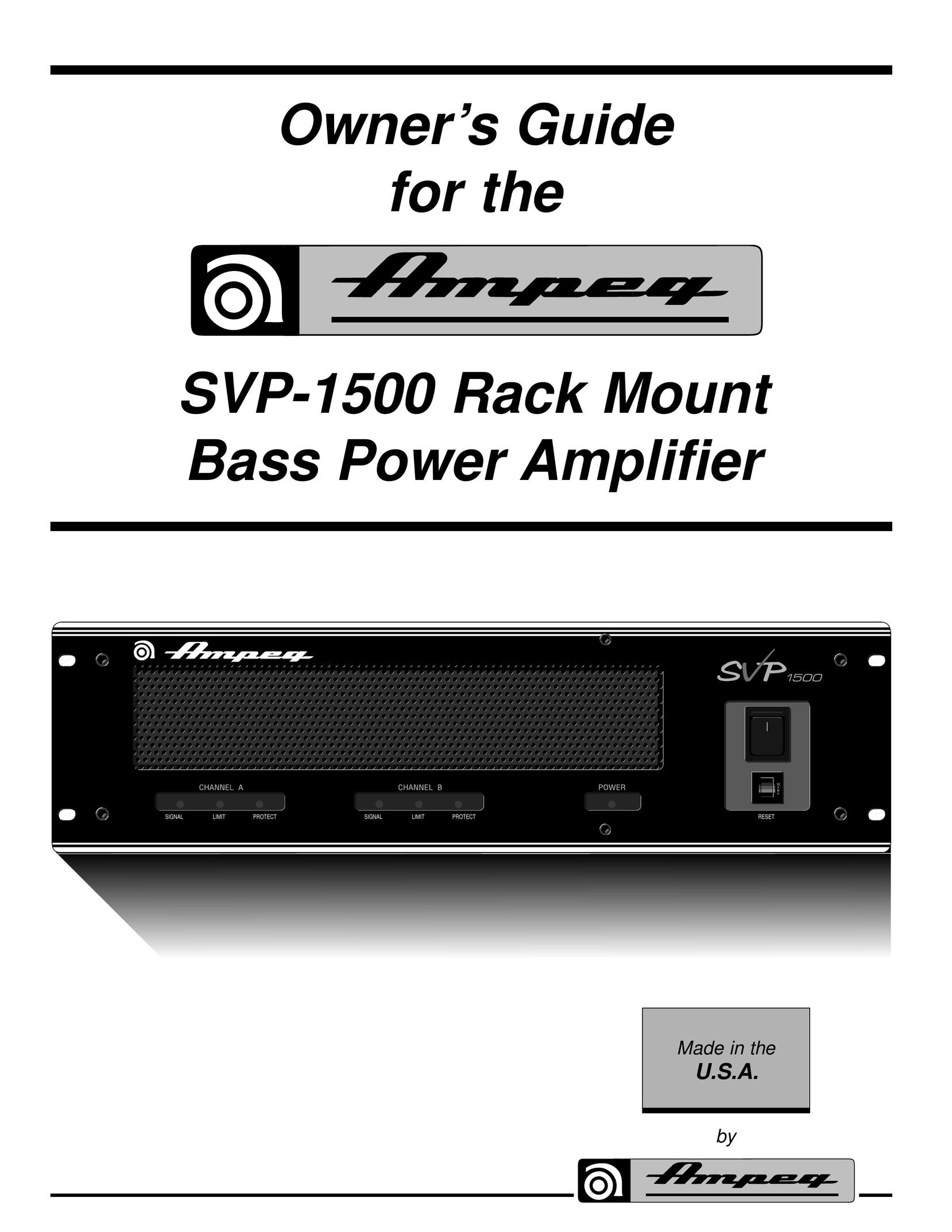Ampeg SVP-1500 Car Amplifier User Manual