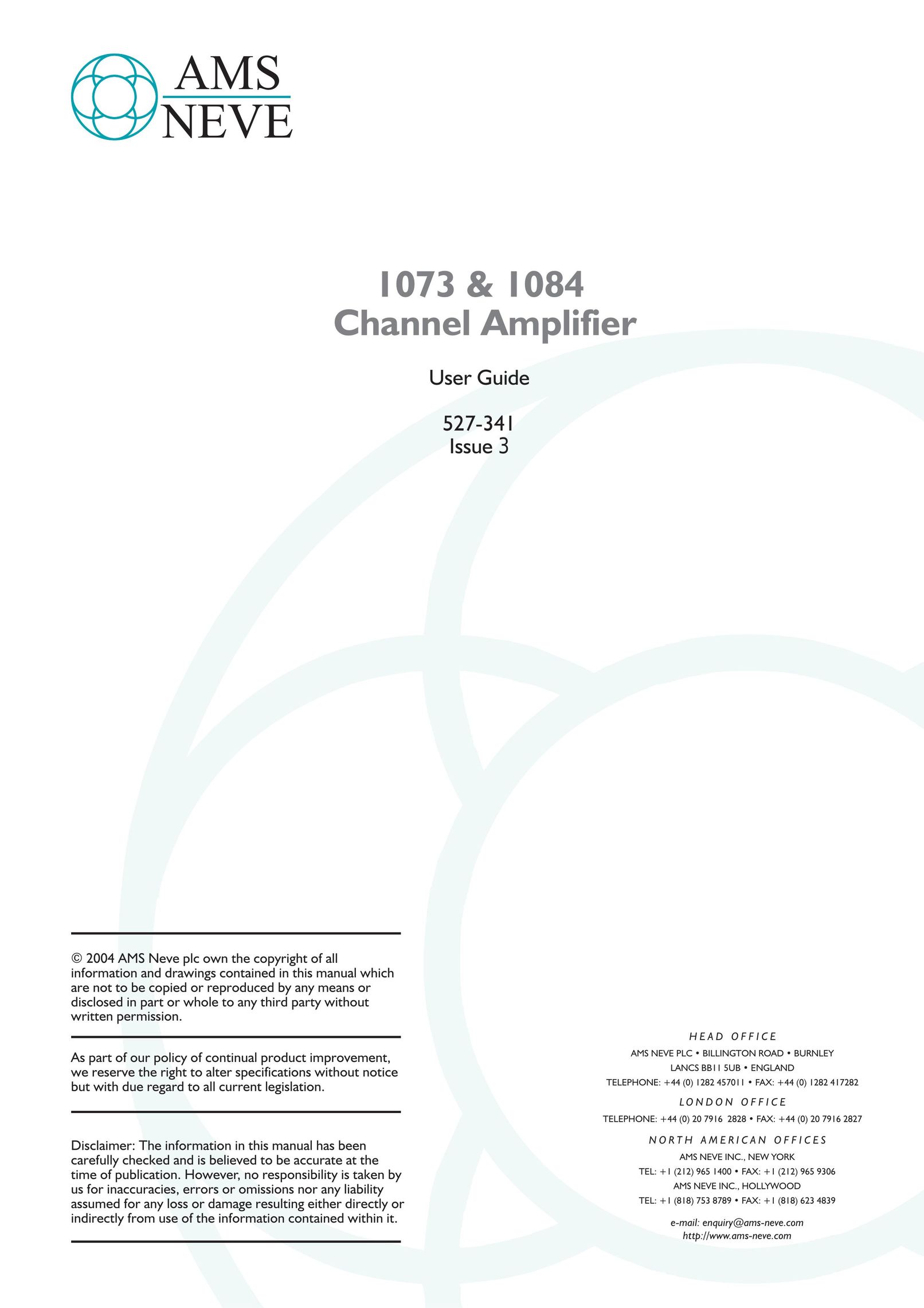 AMS 1073 Car Amplifier User Manual
