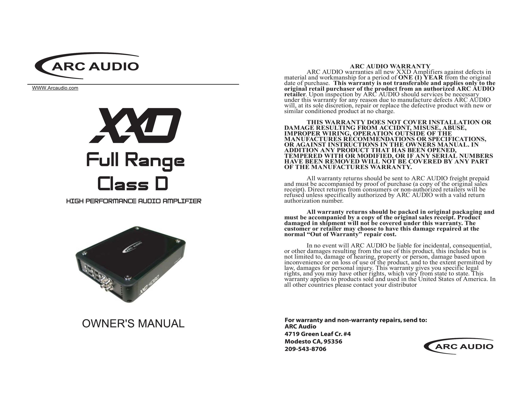 ARC Audio XXD Car Amplifier User Manual