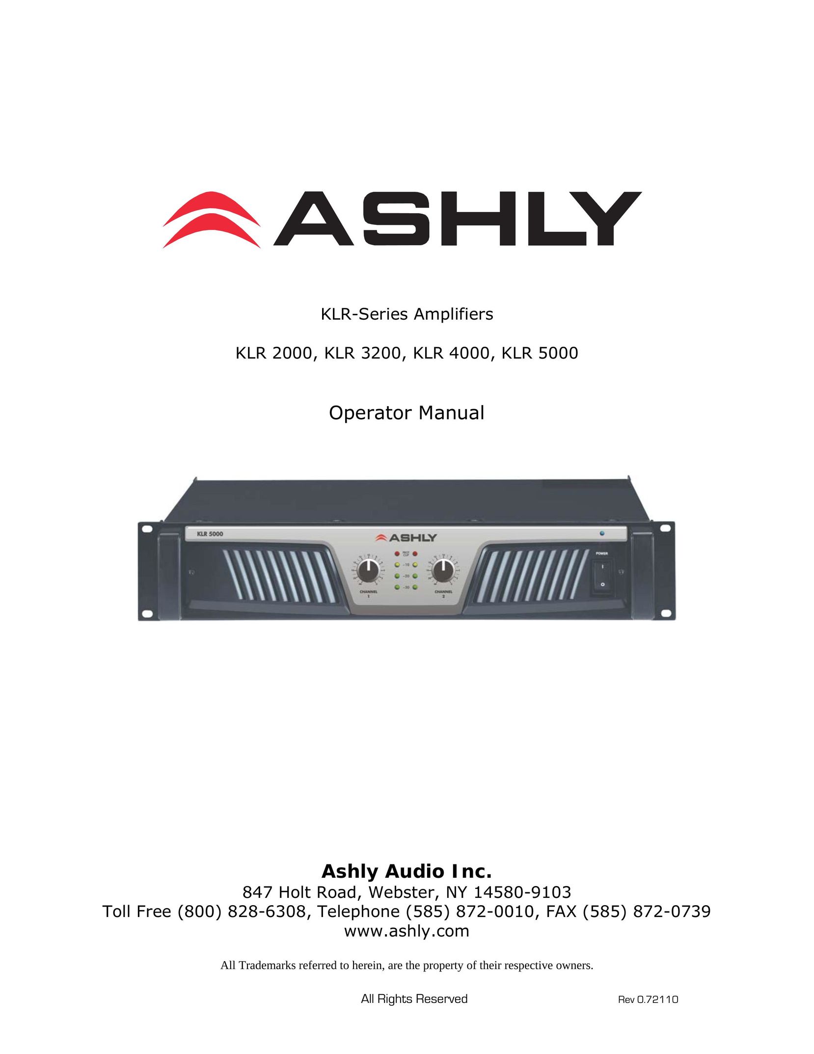Ashly KLR 3200 Car Amplifier User Manual