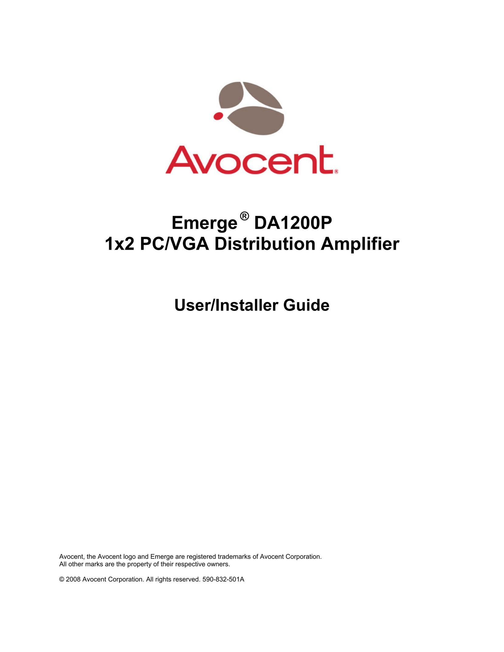 Avocent DA1200P Car Amplifier User Manual
