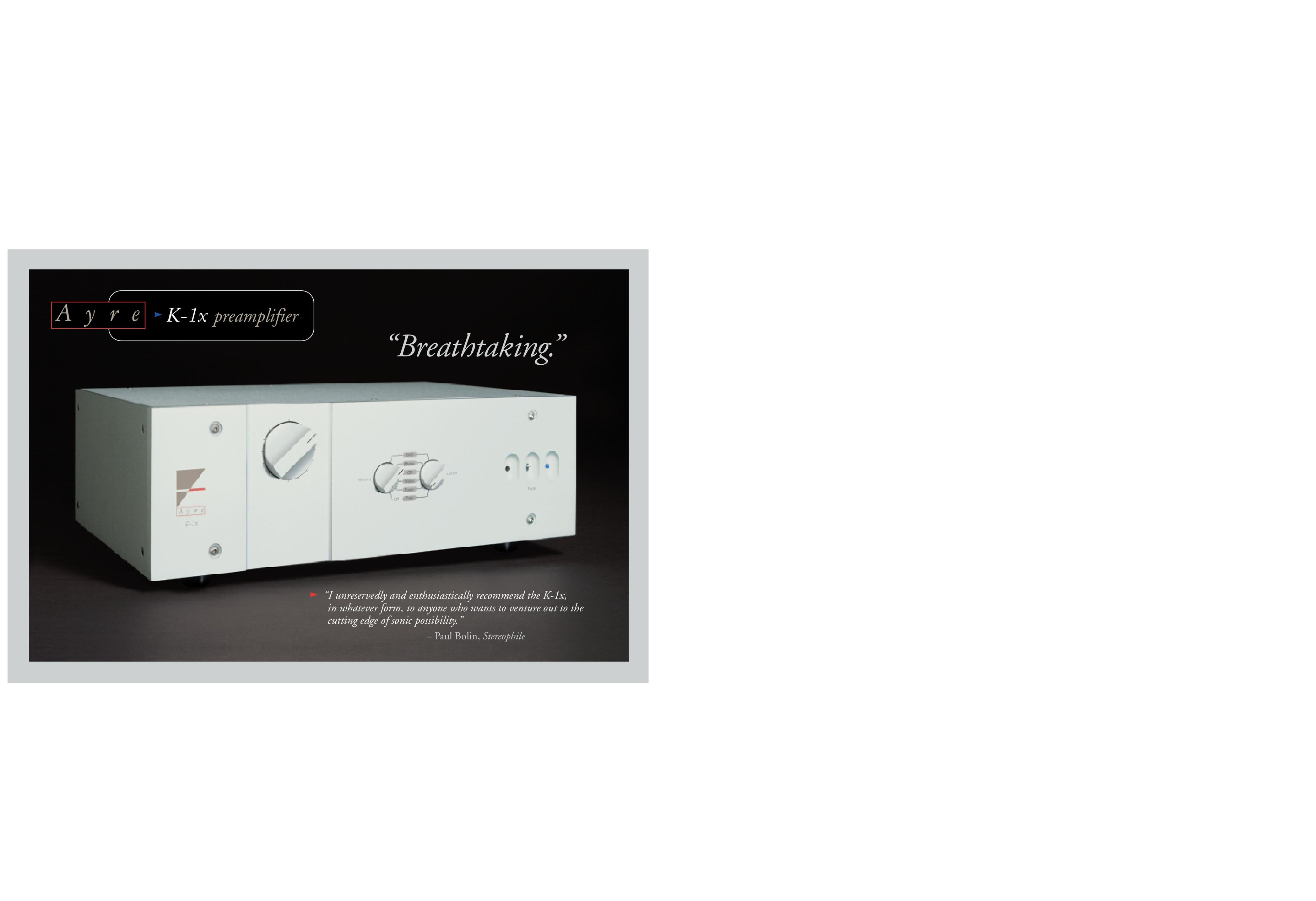Ayre Acoustics K-1x Car Amplifier User Manual