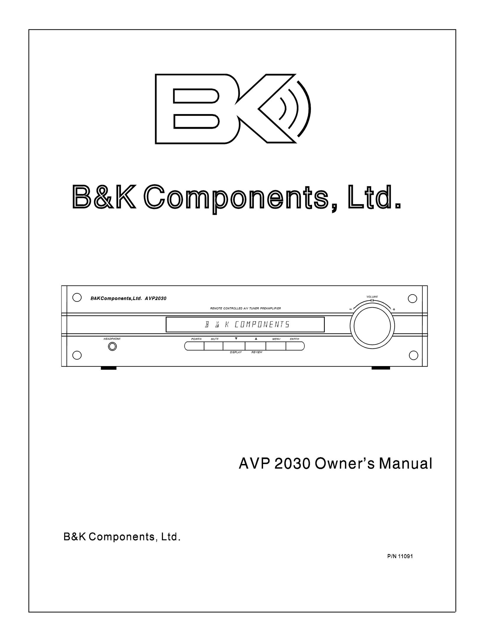 B&K AVP 2030 Car Amplifier User Manual