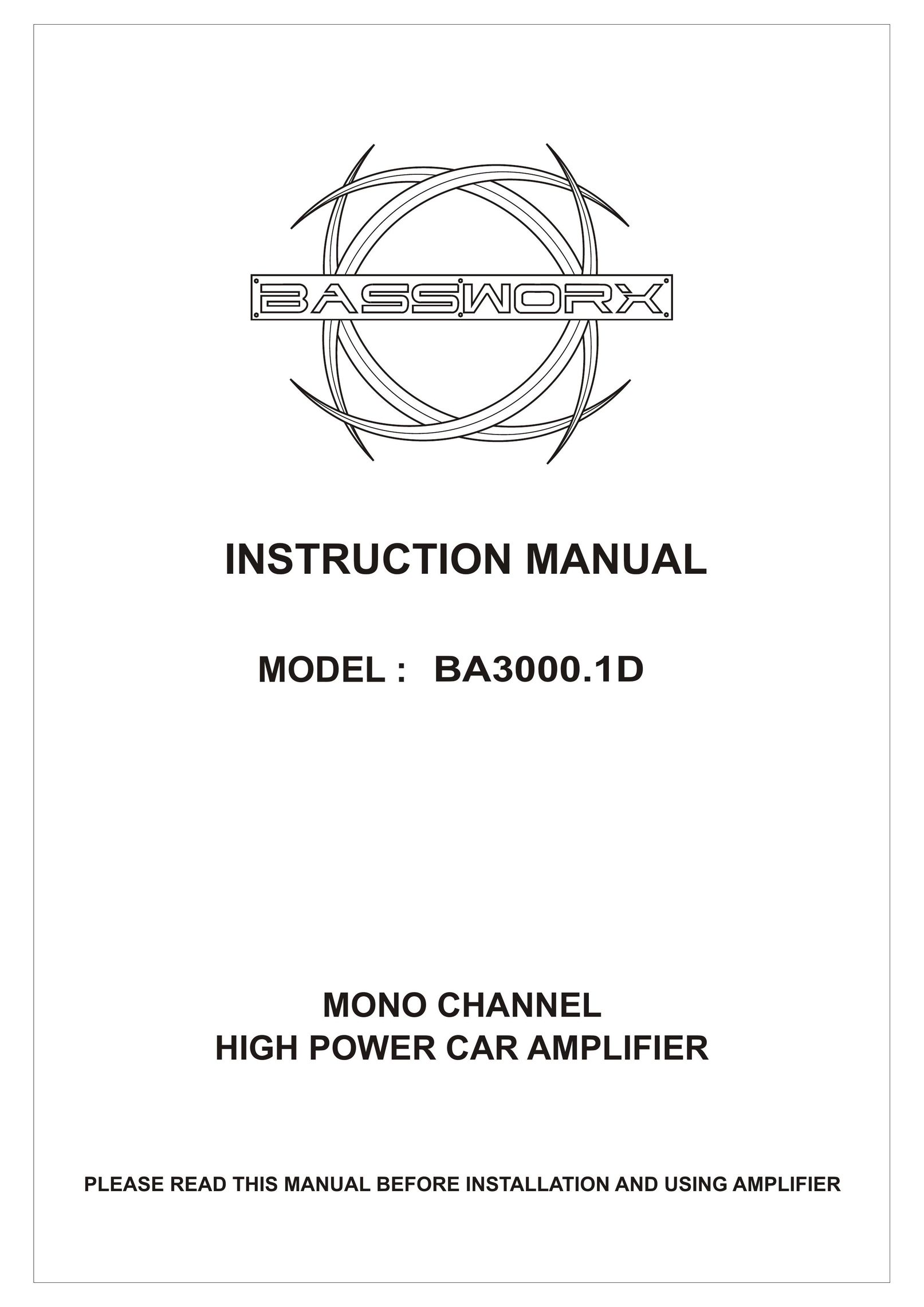 Bassworx BA3000.1D Car Amplifier User Manual