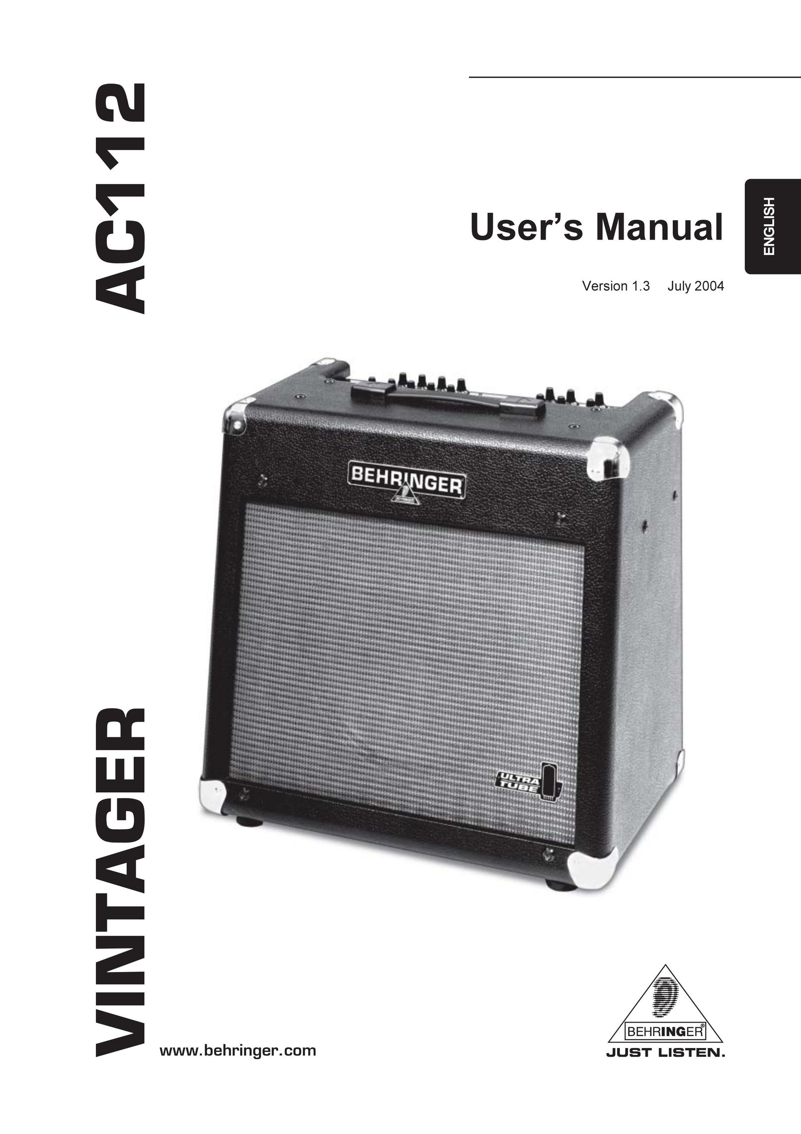 Behringer AC112 Car Amplifier User Manual