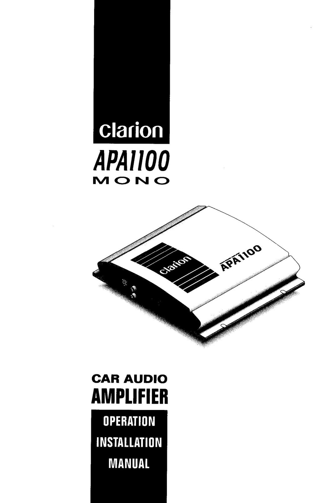 Clarion APA1100 Car Amplifier User Manual