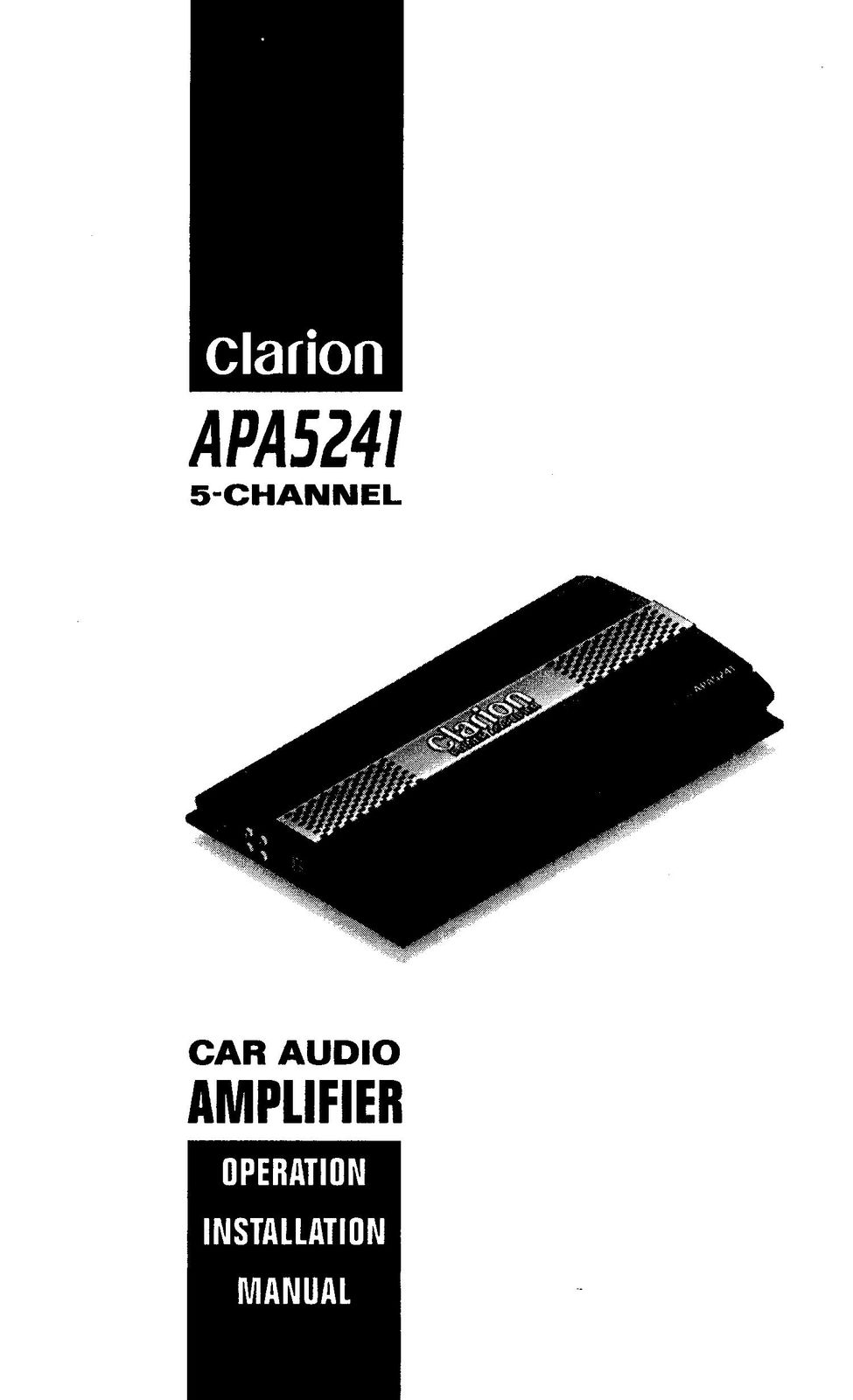 Clarion APA5241 Car Amplifier User Manual