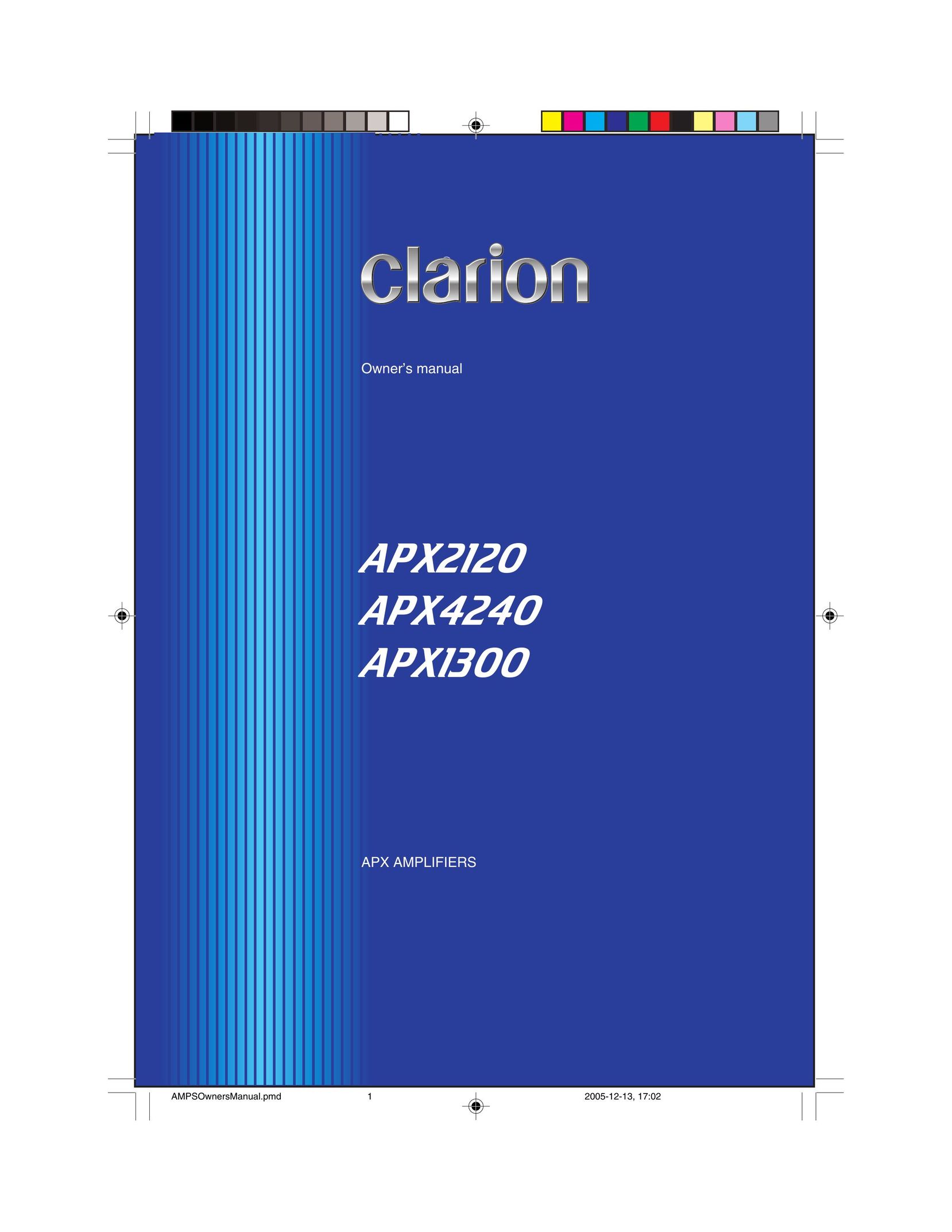 Clarion APX2120 Car Amplifier User Manual