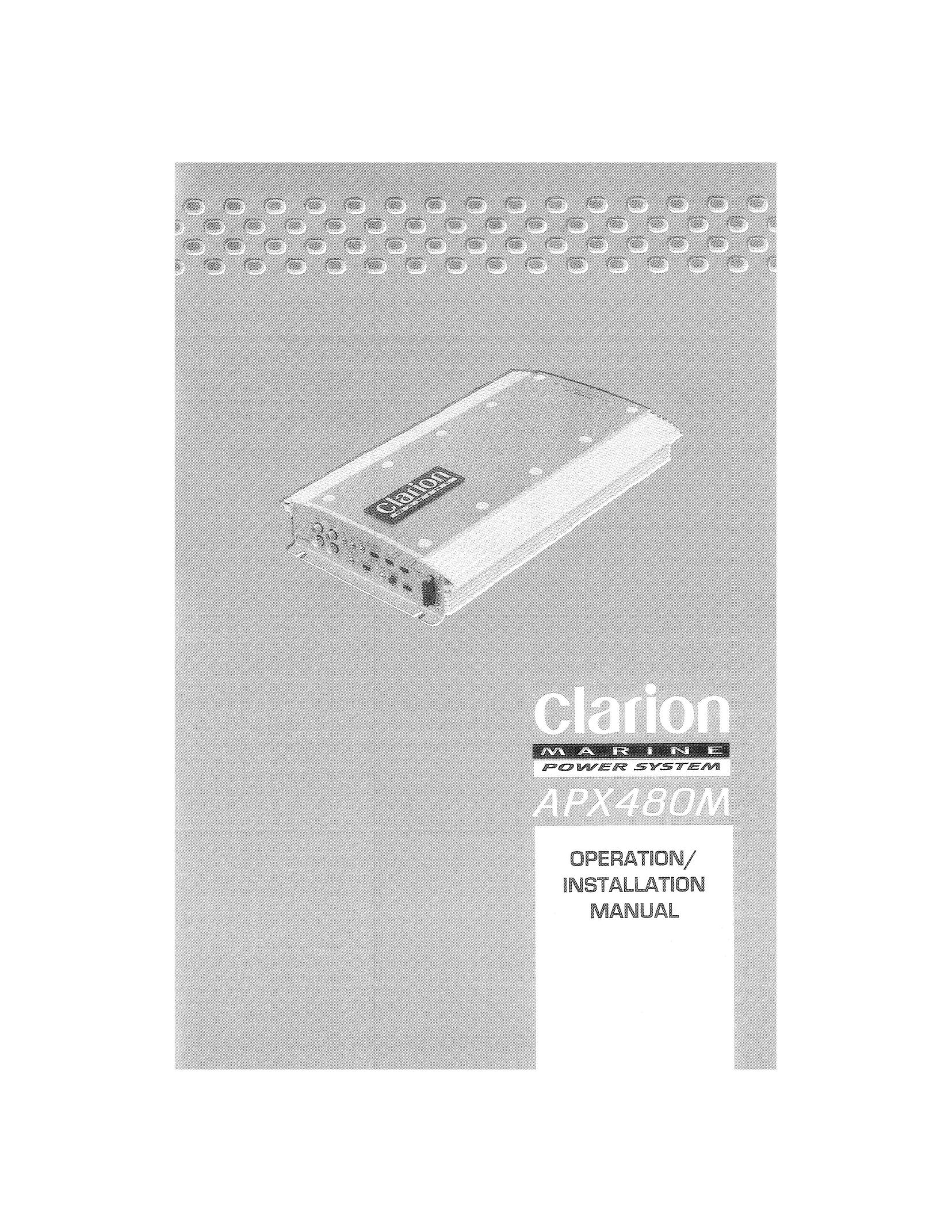 Clarion APX480M Car Amplifier User Manual
