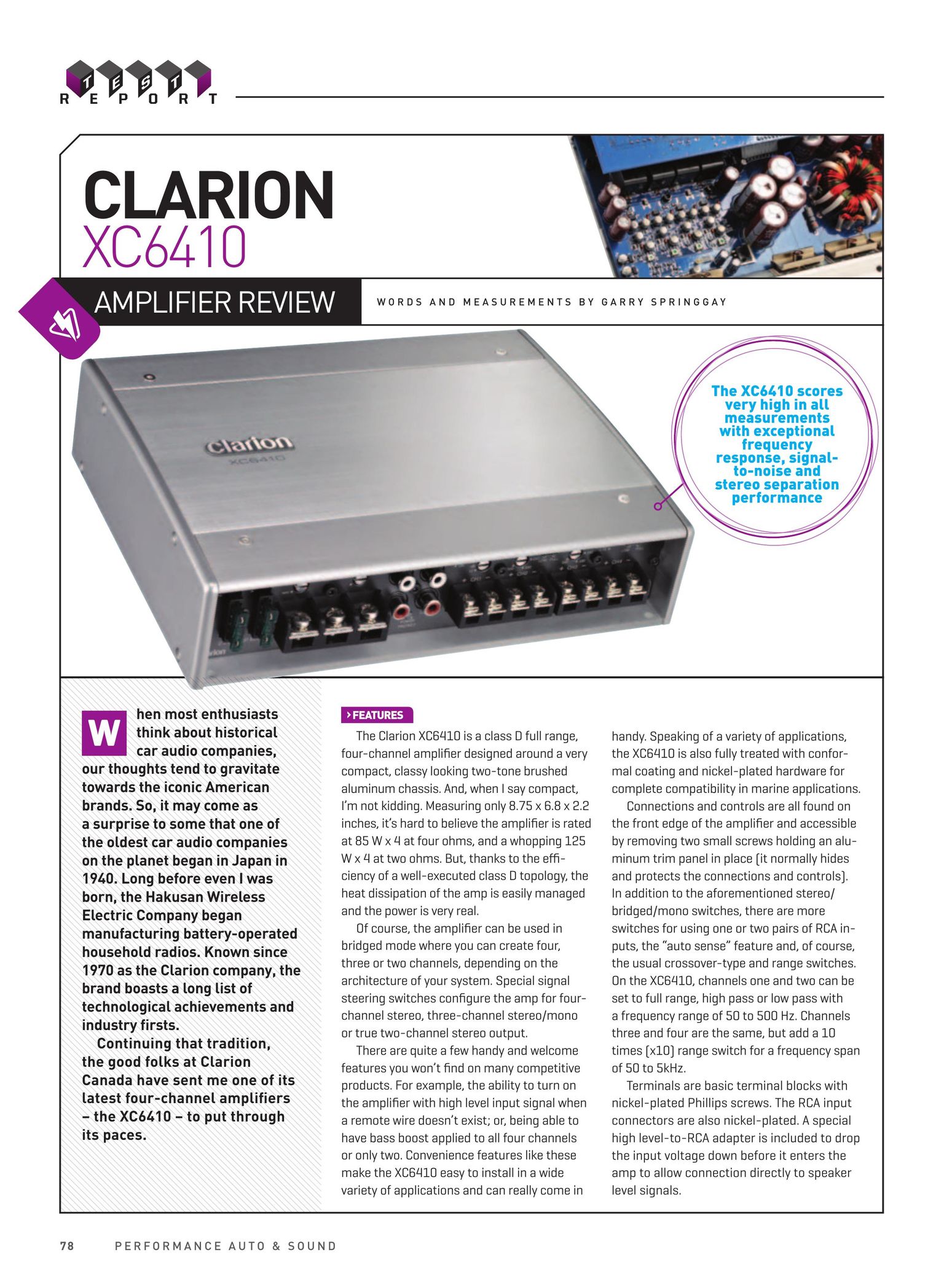 Clarion XC6410 Car Amplifier User Manual
