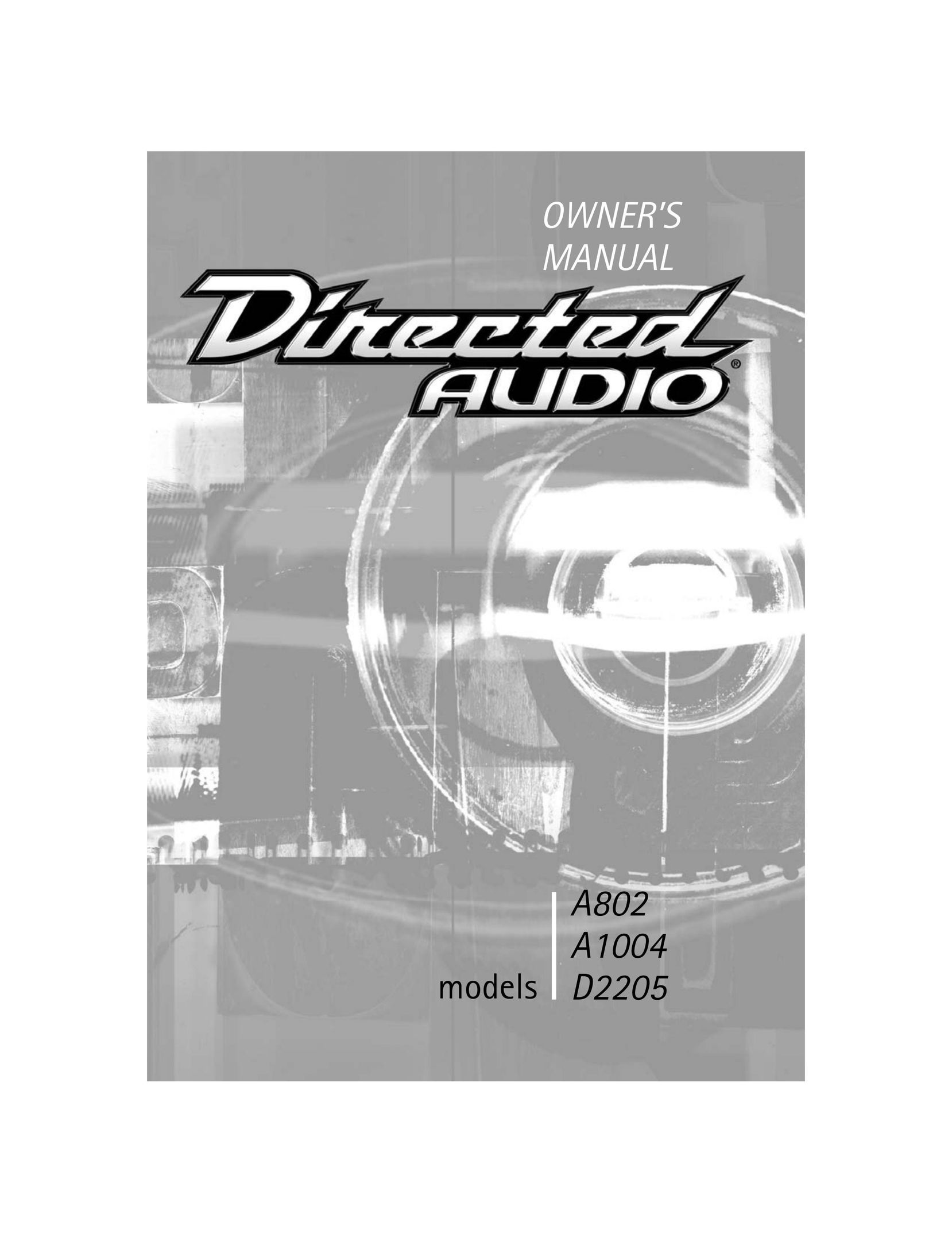 Directed Electronics A802 Car Amplifier User Manual