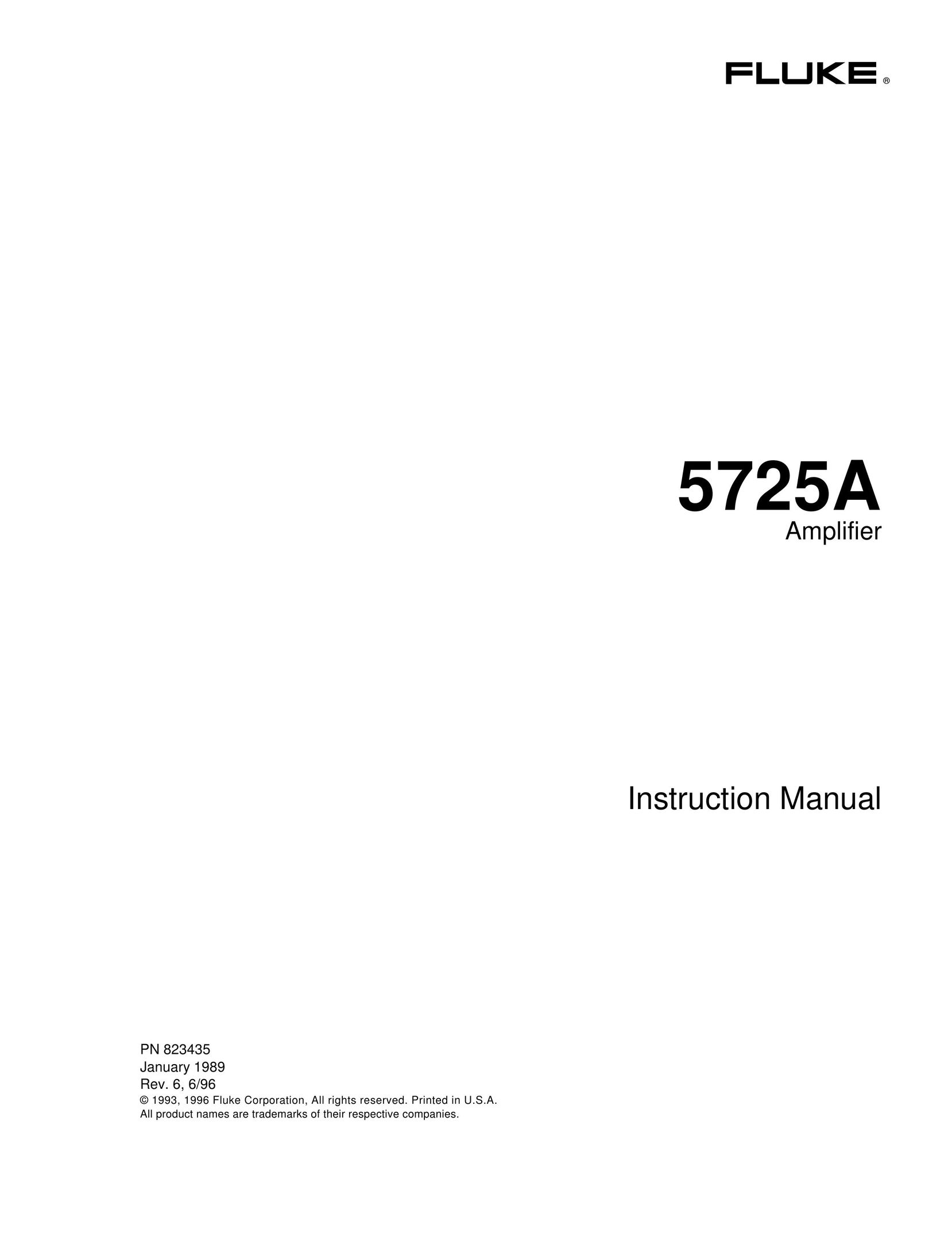 Fluke 5725A Car Amplifier User Manual