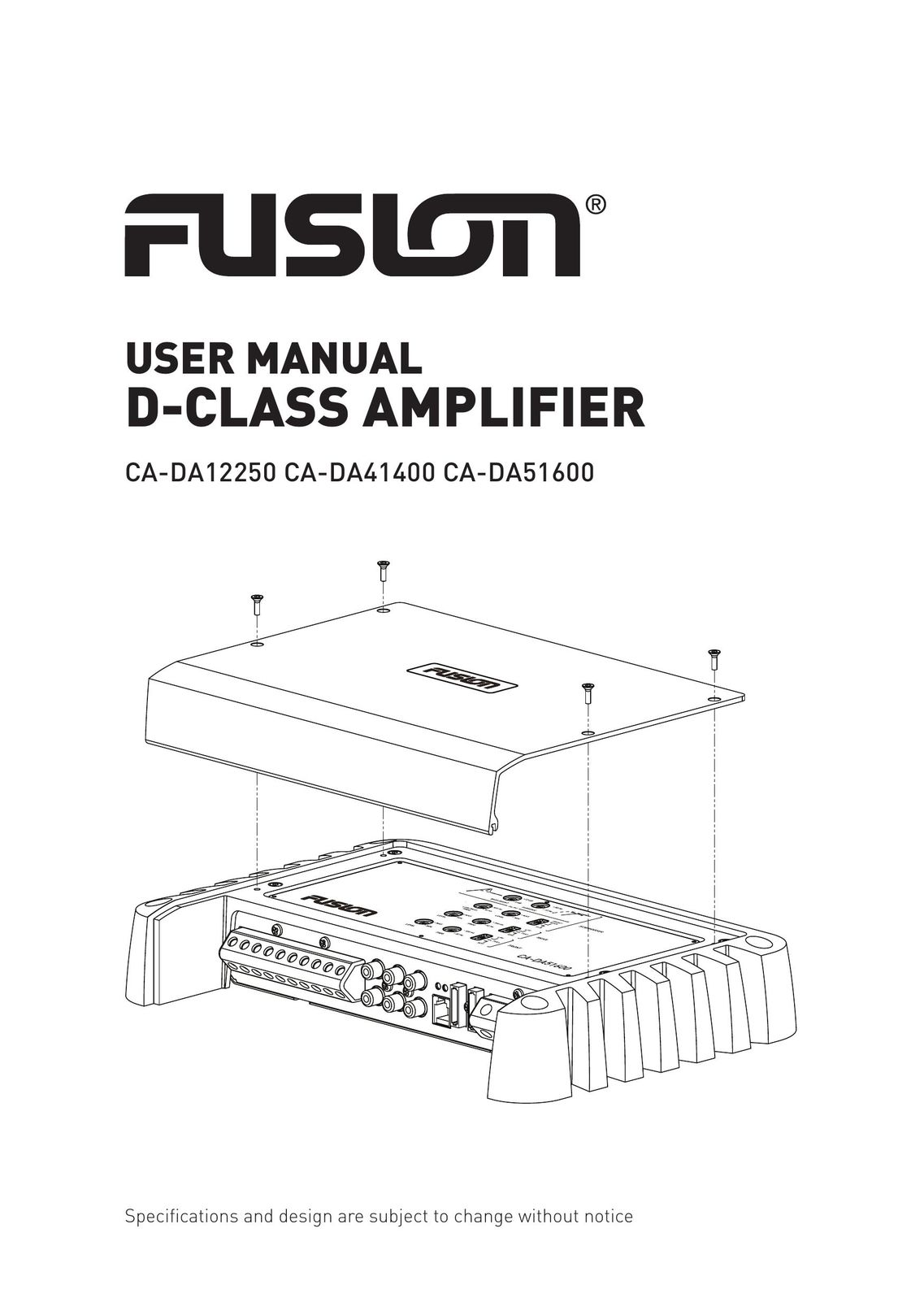 Fusion CA-DA12250 Car Amplifier User Manual