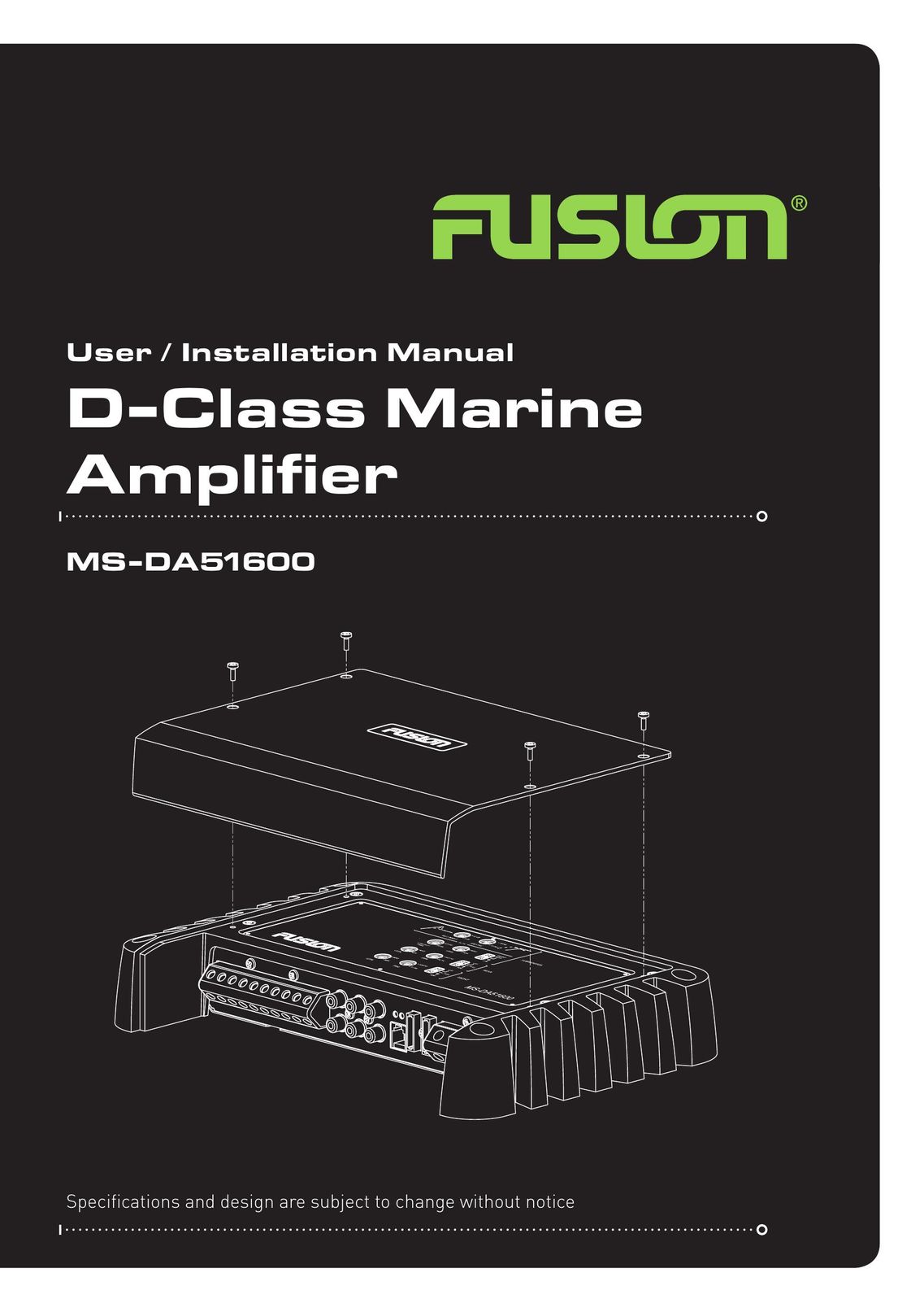 Fusion MS-DA51600 Car Amplifier User Manual