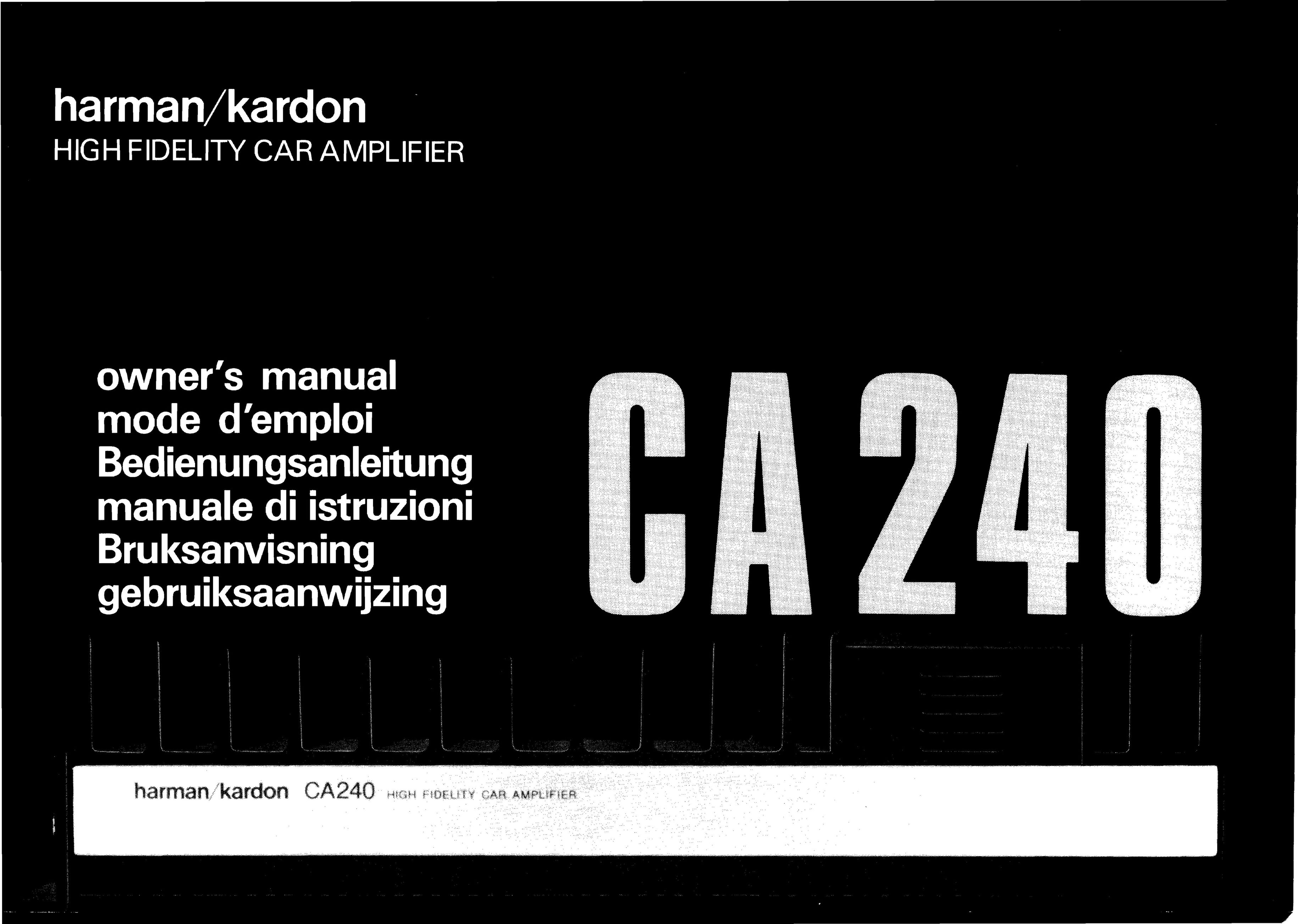 Harman-Kardon CA240 Car Amplifier User Manual
