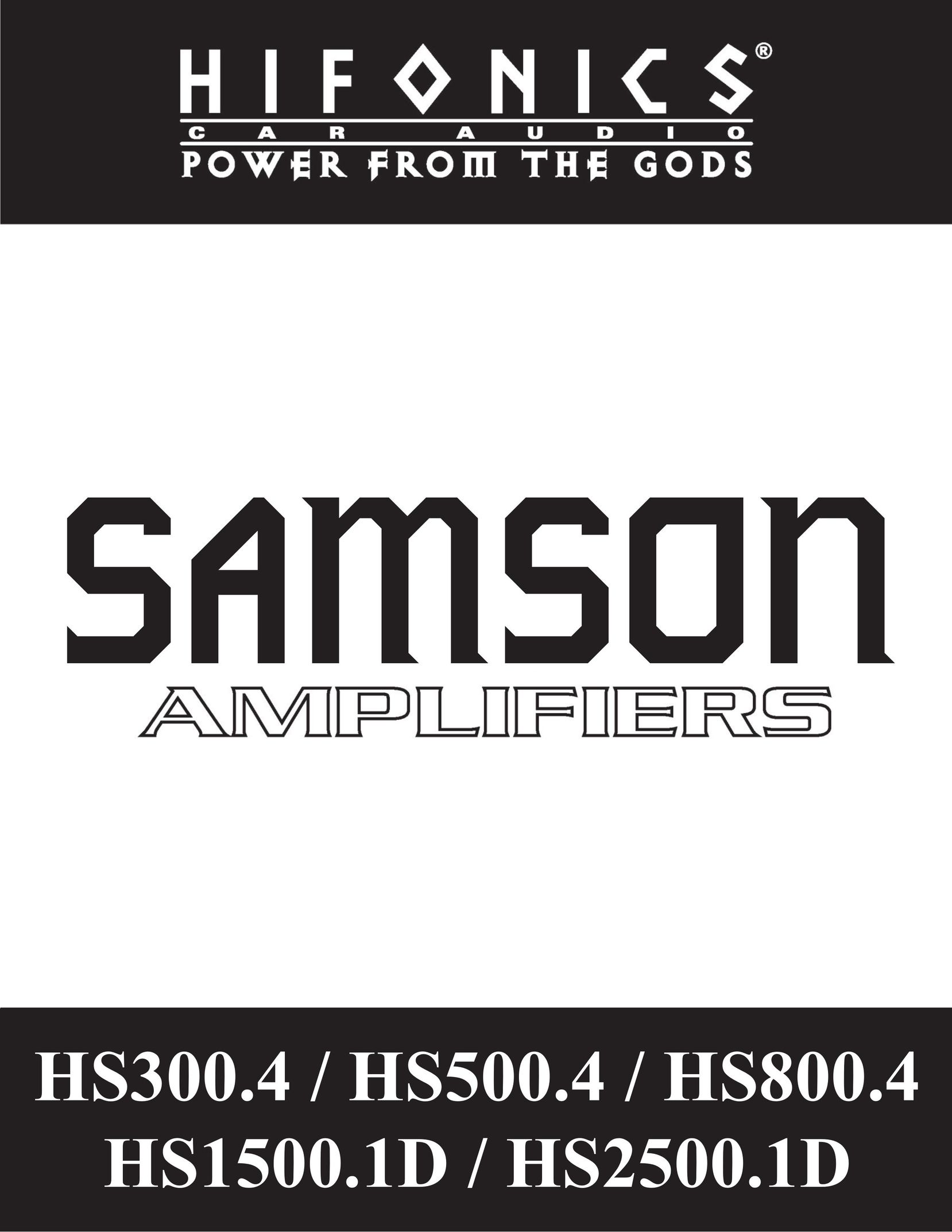 Hifionics HS1500.1D Car Amplifier User Manual