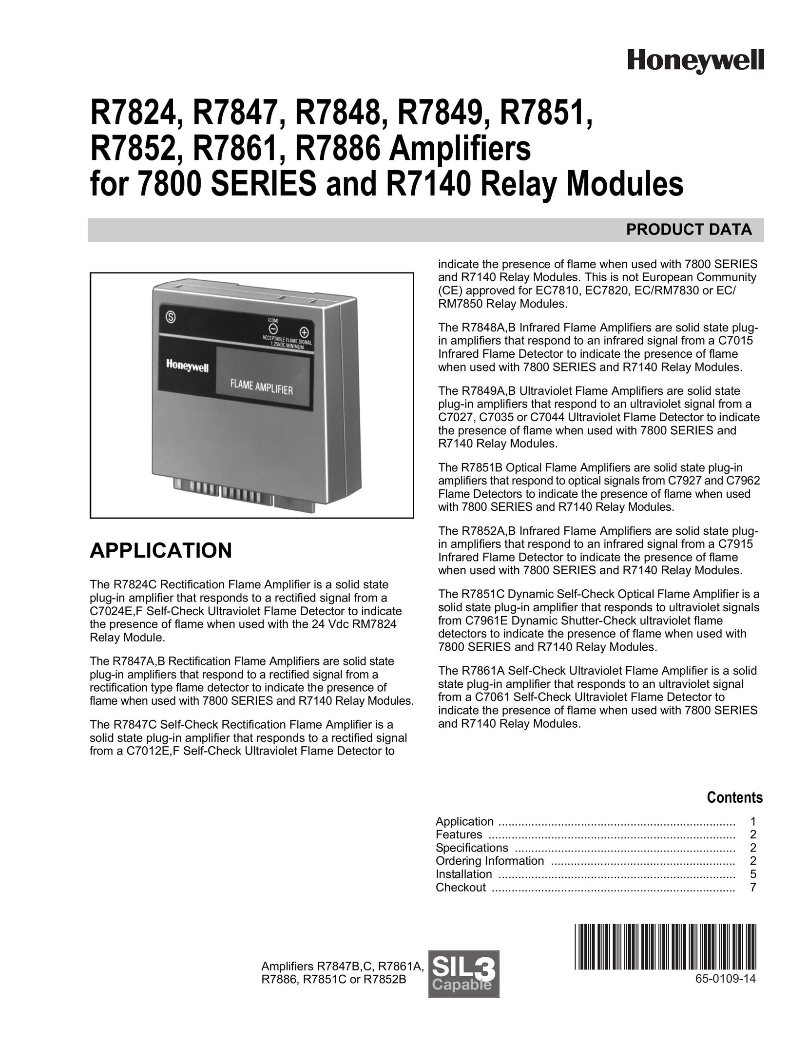 Honeywell R7824 Car Amplifier User Manual