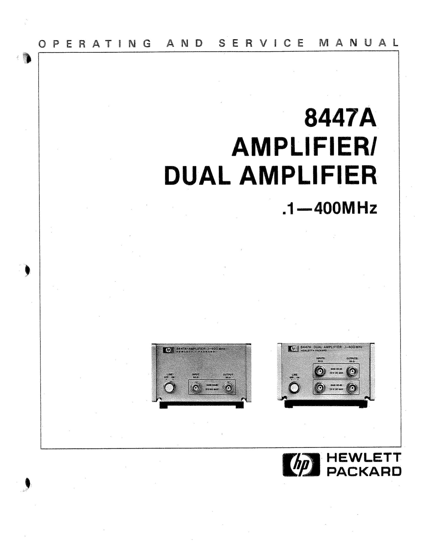 HP (Hewlett-Packard) 8447A Car Amplifier User Manual