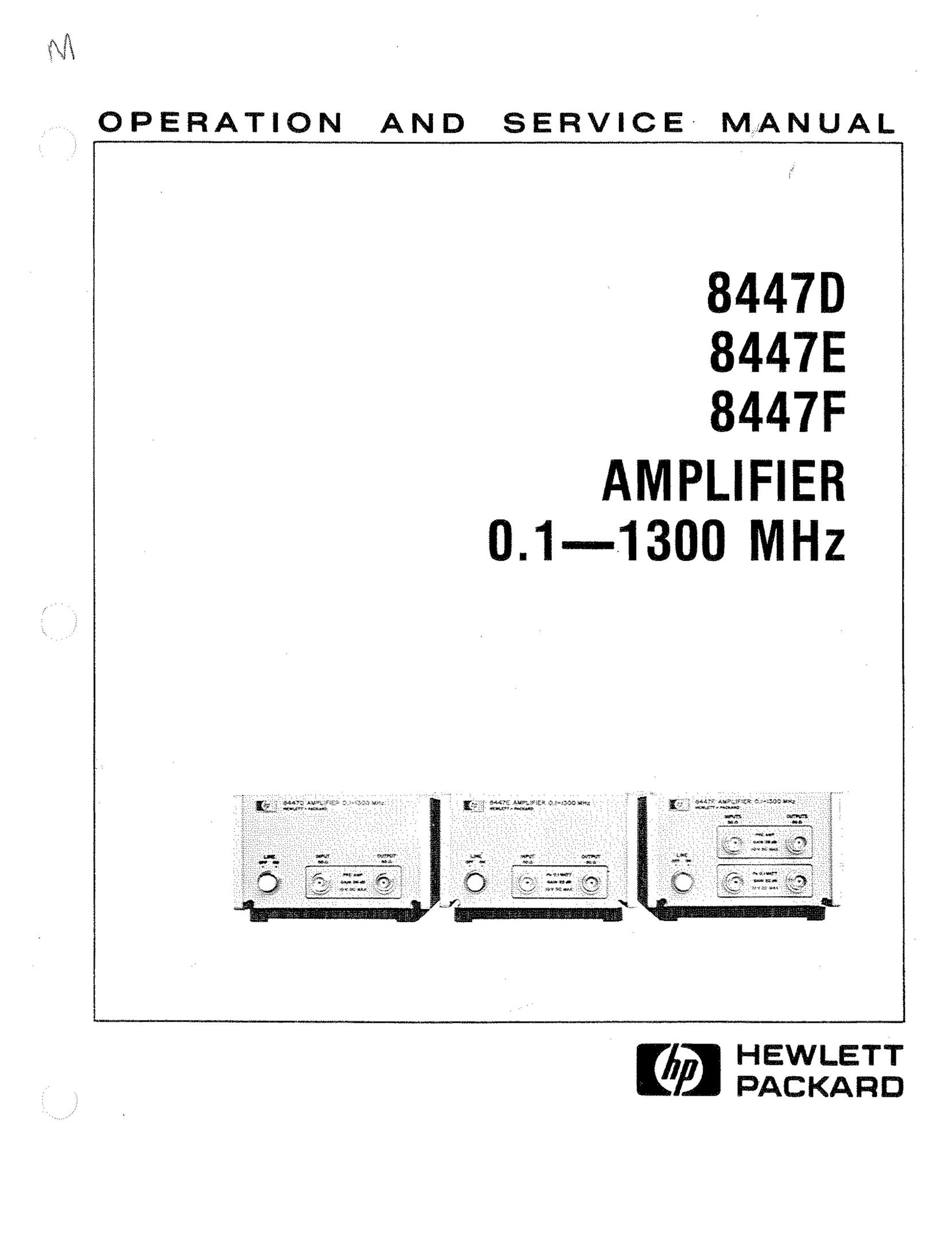 HP (Hewlett-Packard) 8447E Car Amplifier User Manual