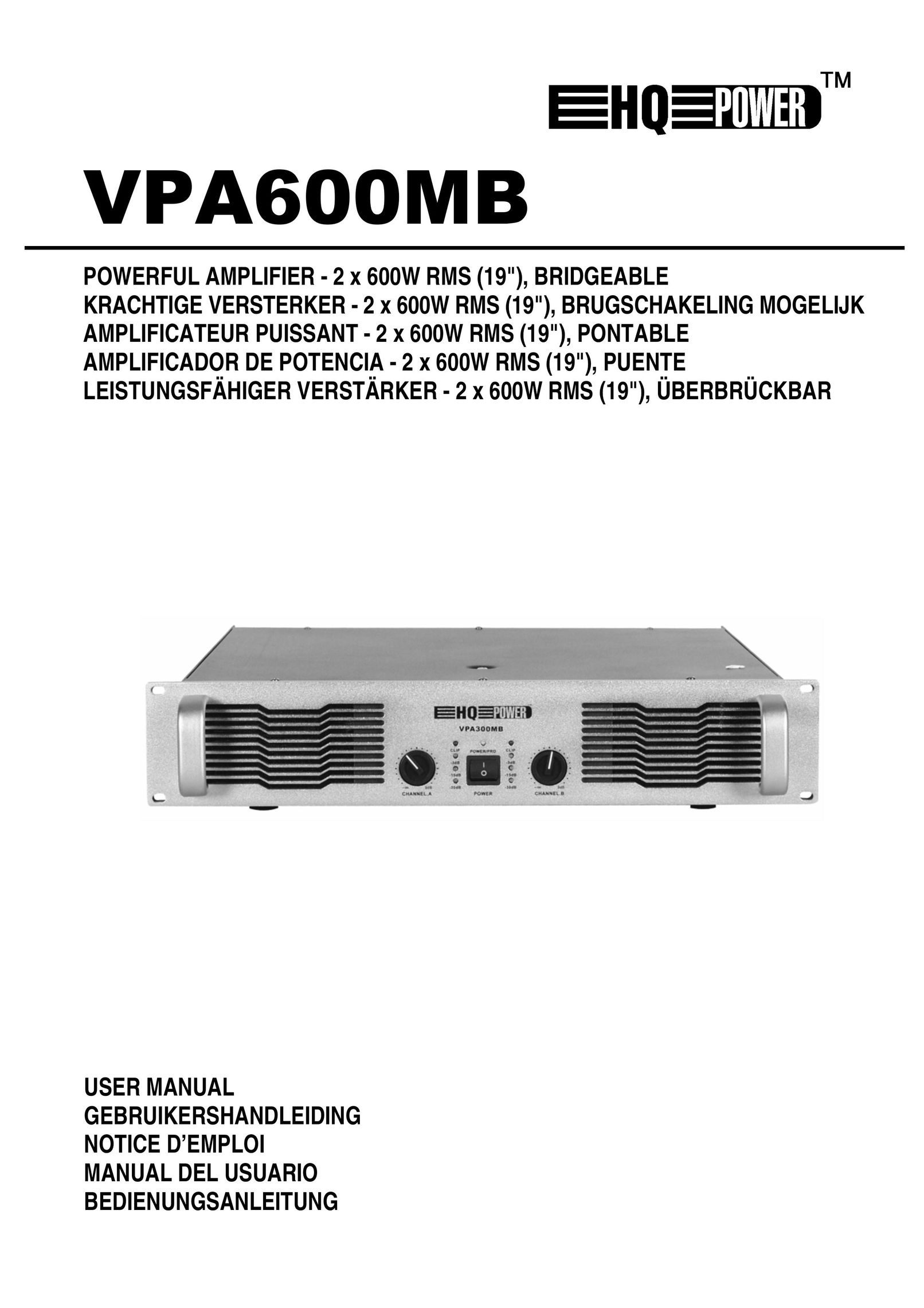 HQ VPA600MB Car Amplifier User Manual
