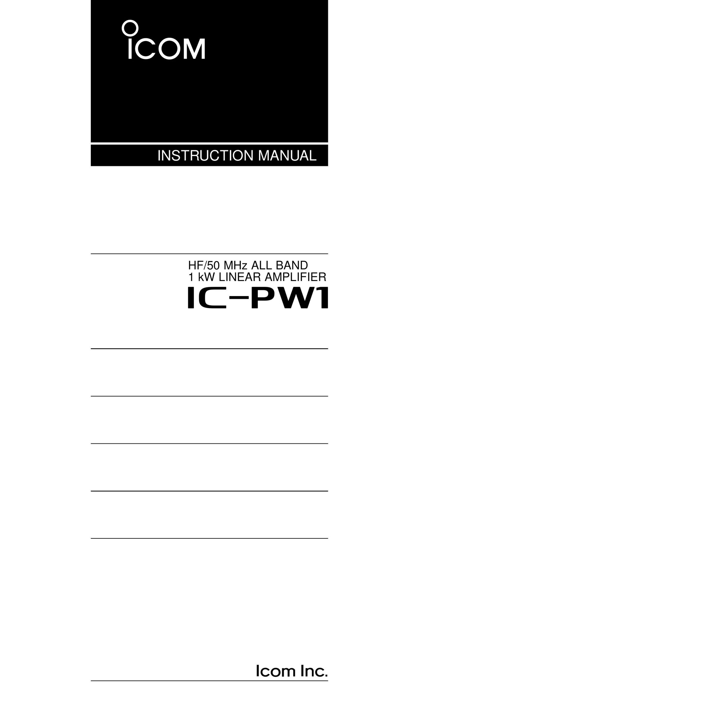 Icom ic pw1 Car Amplifier User Manual