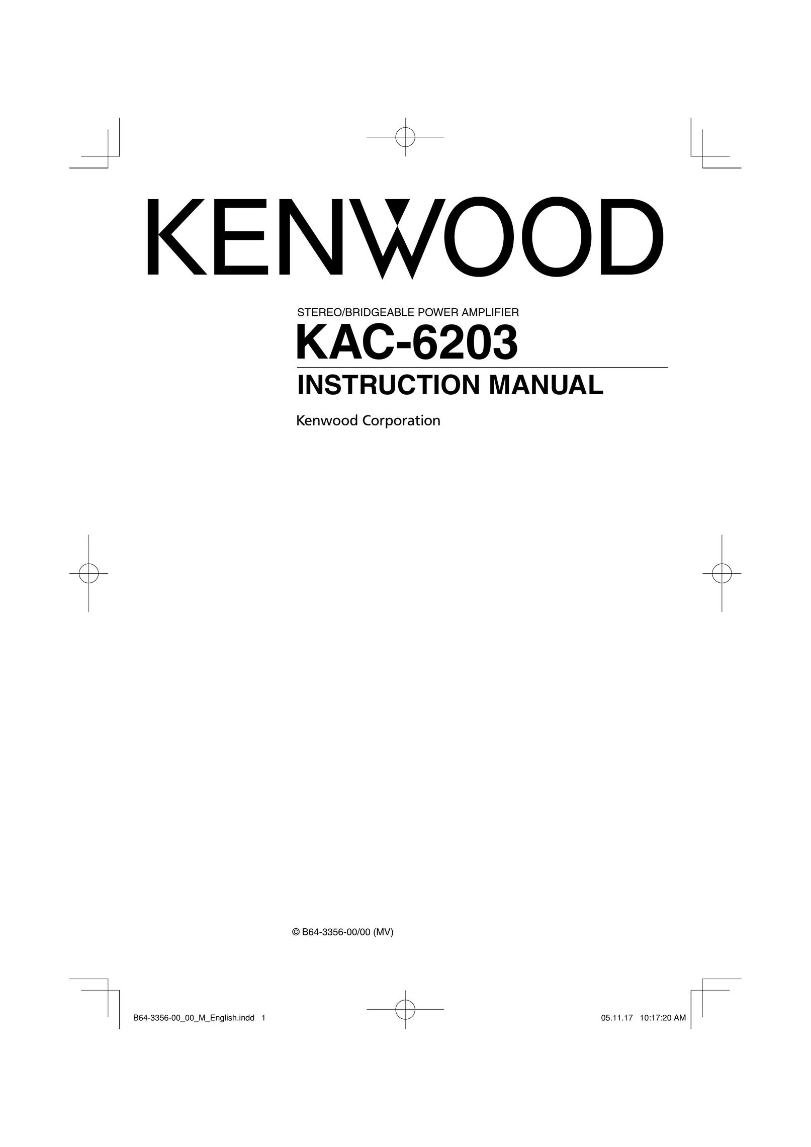 Kenwood KAC-6203 Car Amplifier User Manual