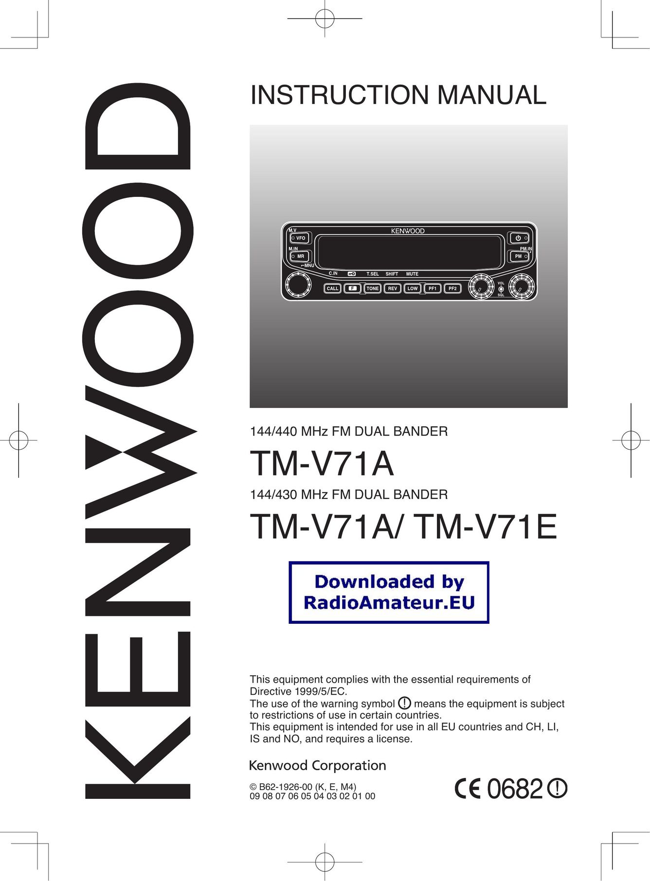 Kenwood TM-V71E Car Amplifier User Manual