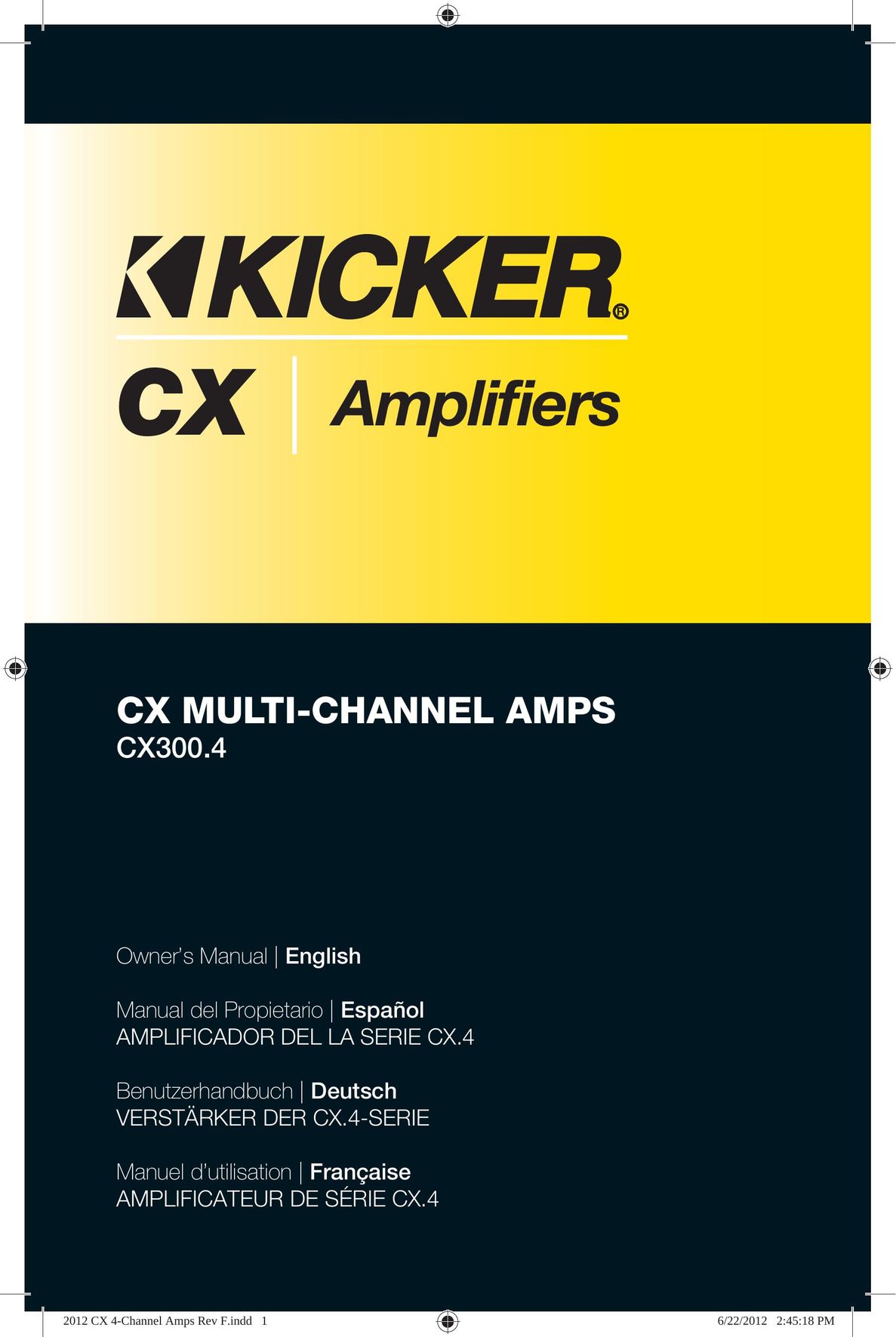 Kicker CX300.4 Car Amplifier User Manual