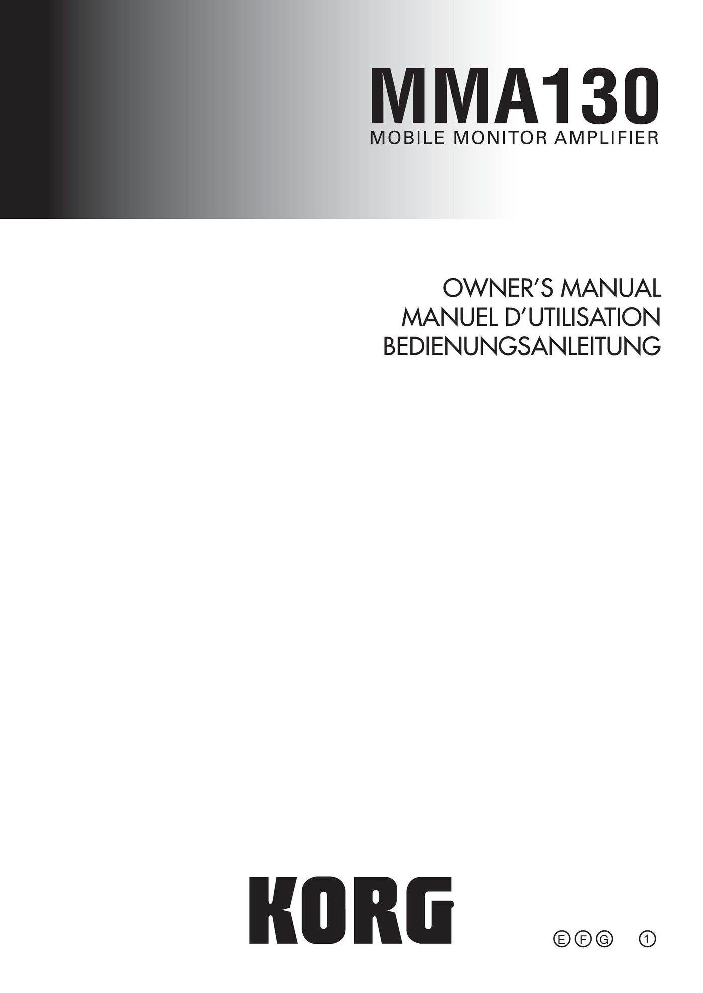 Korg MMA130 Car Amplifier User Manual