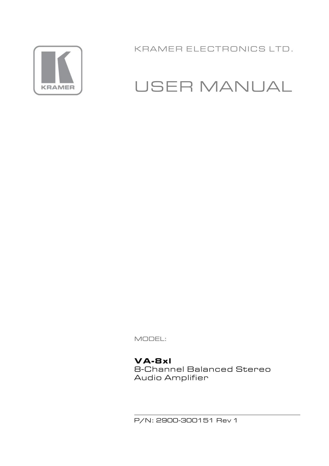 Kramer Electronics VA-8xl Car Amplifier User Manual