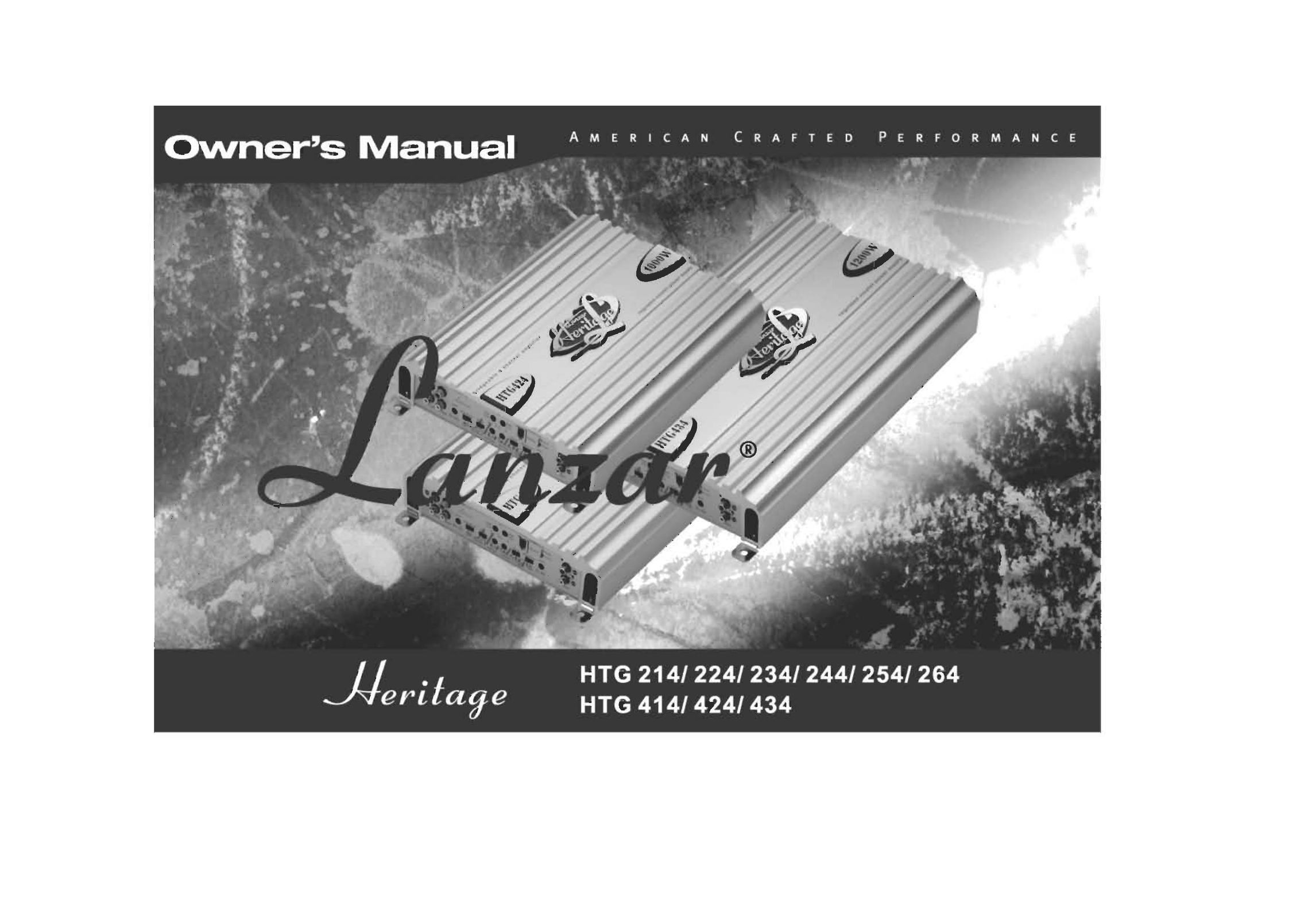 Lanzar Car Audio HTG 414 Car Amplifier User Manual