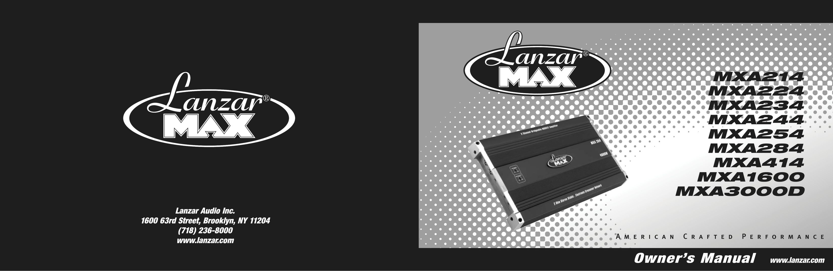 Lanzar Car Audio MXA1600 Car Amplifier User Manual