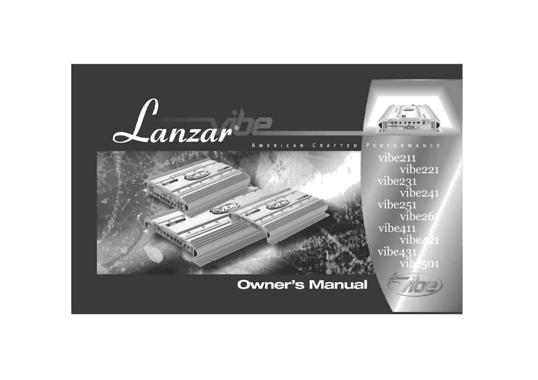 Lanzar Car Audio VIBE211 Car Amplifier User Manual
