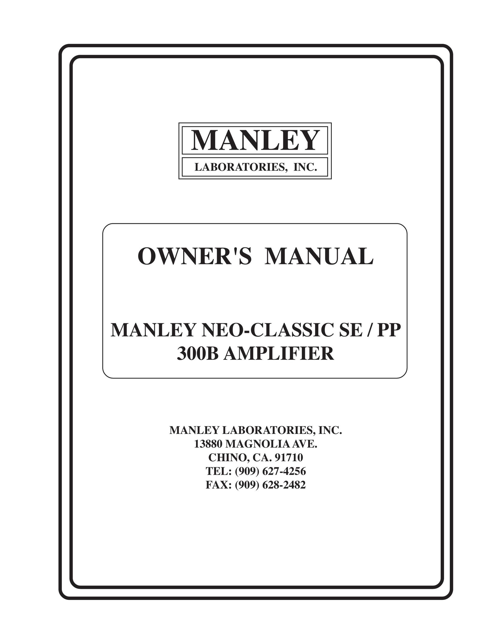 Manley Labs 300B Car Amplifier User Manual