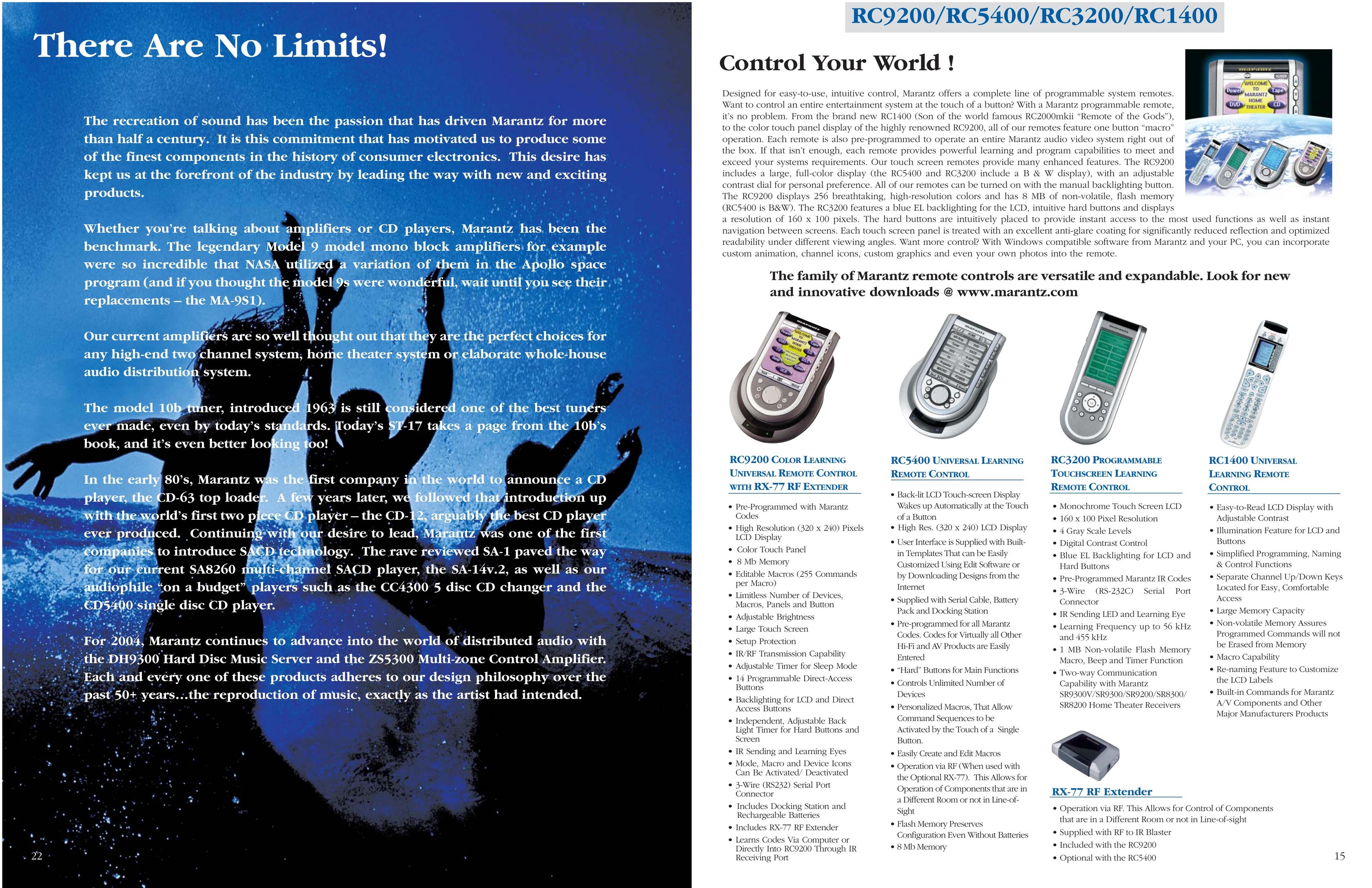 Marantz RC9200/RC5400/RC3200/RC1400 Car Amplifier User Manual
