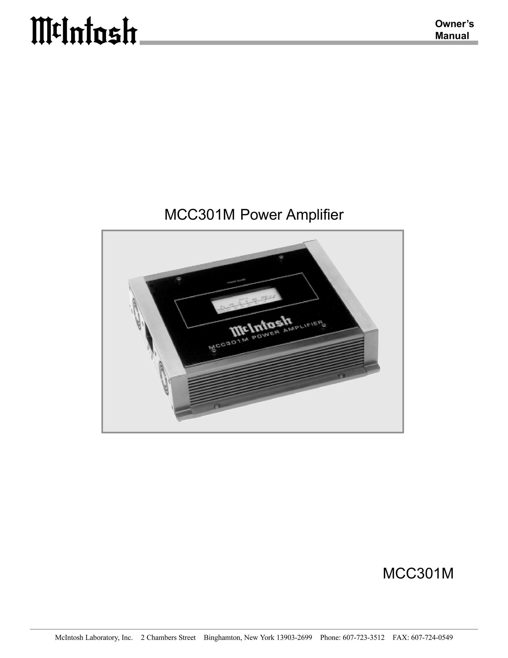 McIntosh MCC301M Car Amplifier User Manual