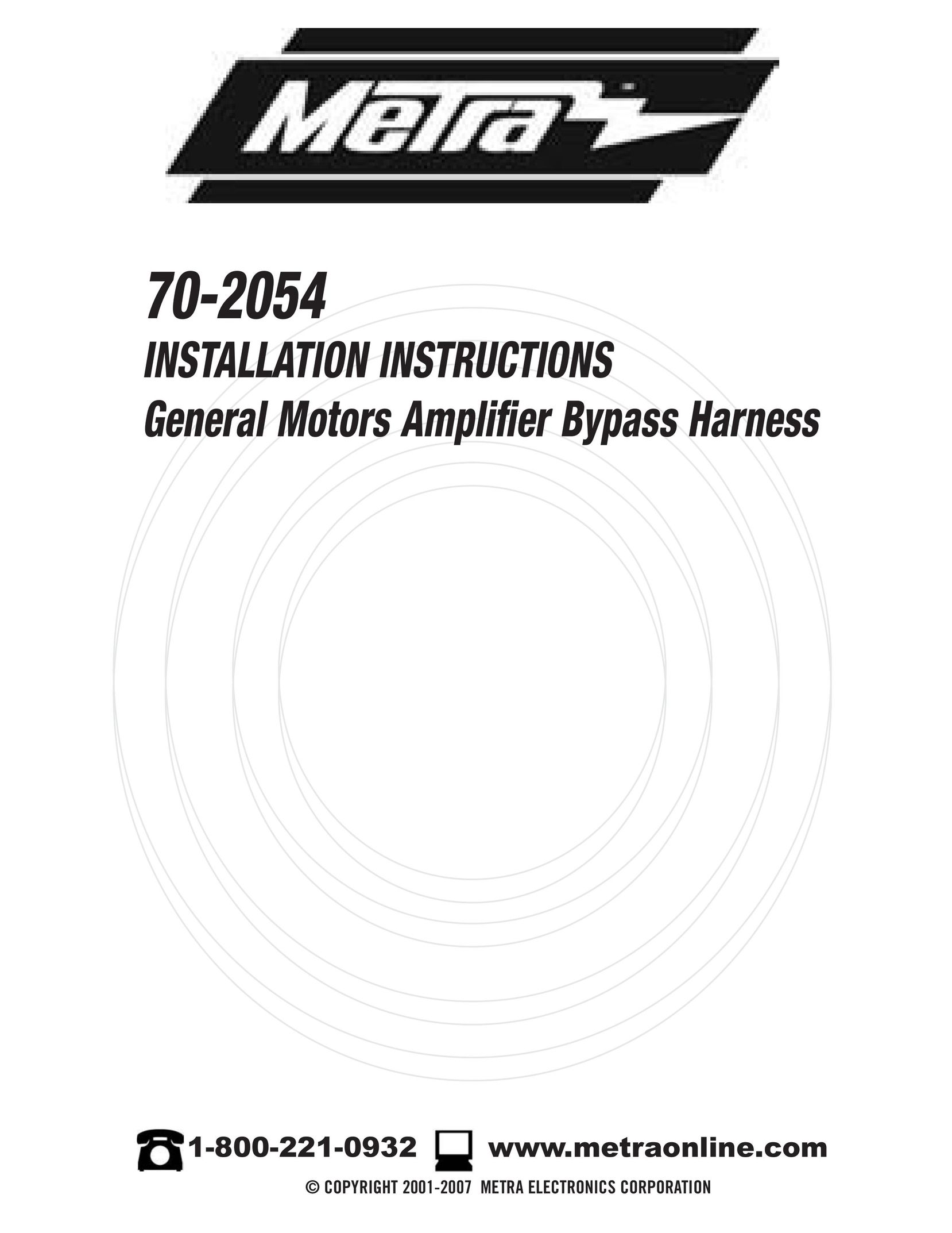 Metra Electronics 70-2054 Car Amplifier User Manual