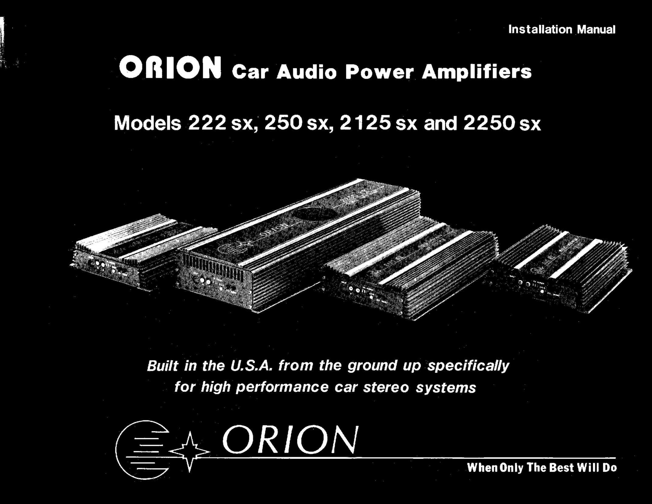 Orion Car Audio 2125SX Car Amplifier User Manual