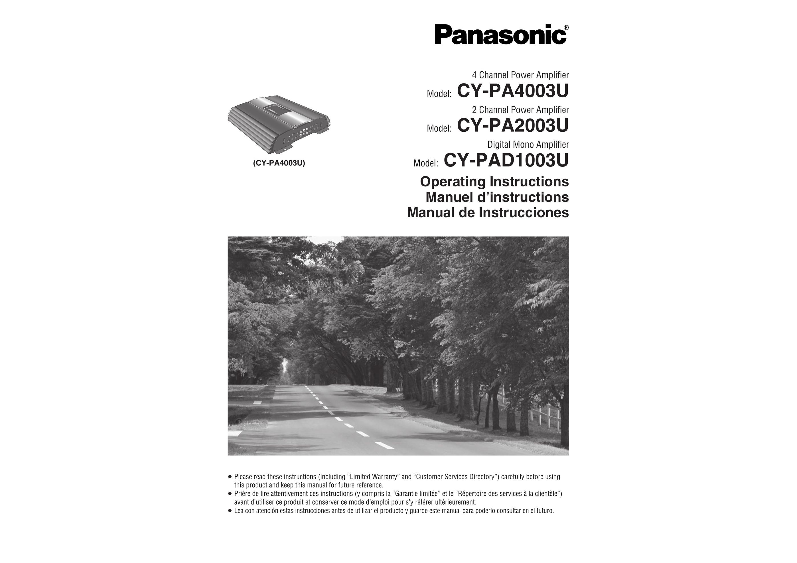 Panasonic CY-PAD1003U Car Amplifier User Manual