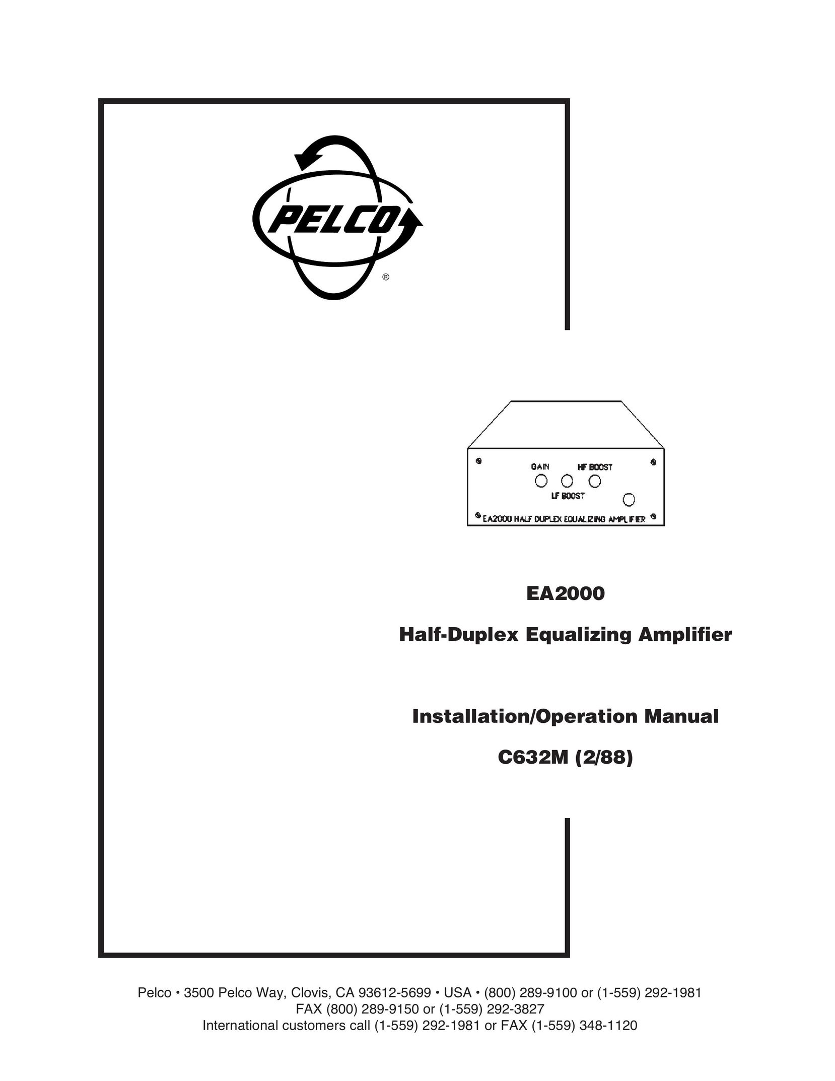 Pelco EA2000 Car Amplifier User Manual