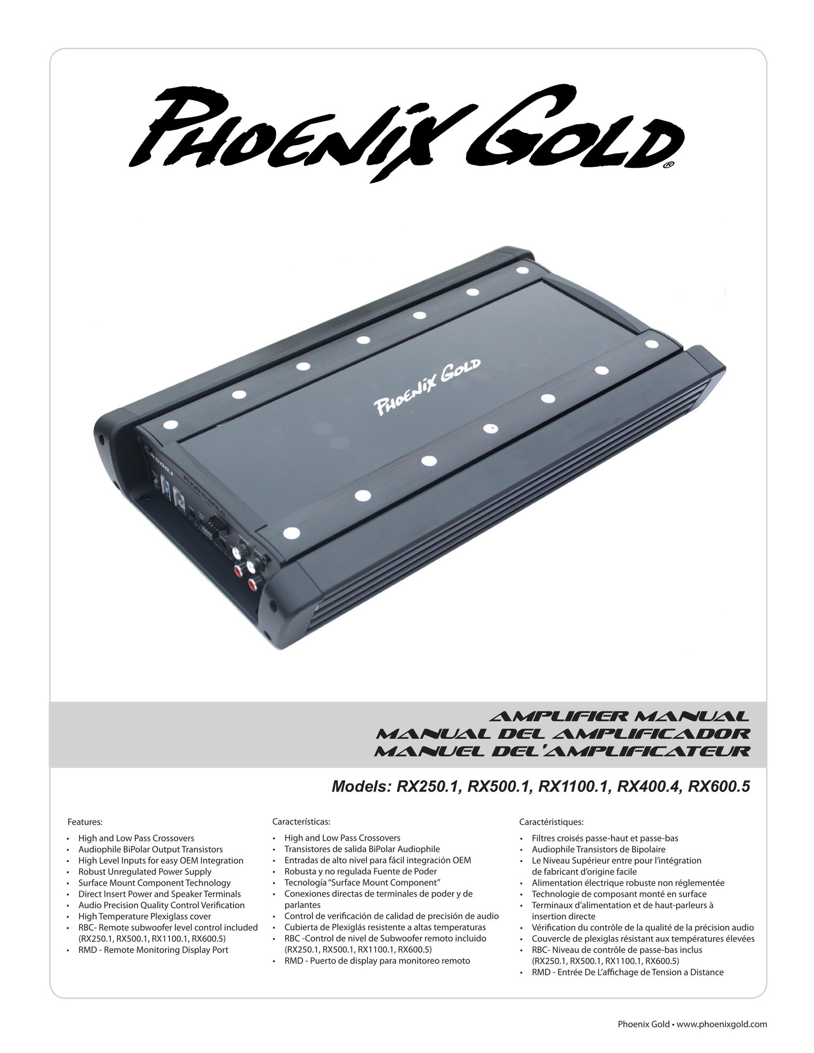 Phoenix Gold RX1100.1 Car Amplifier User Manual