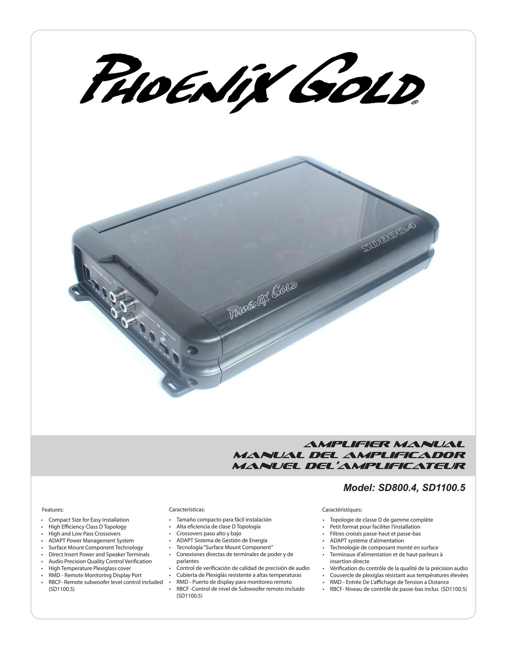 Phoenix Gold SD1100.5 Car Amplifier User Manual
