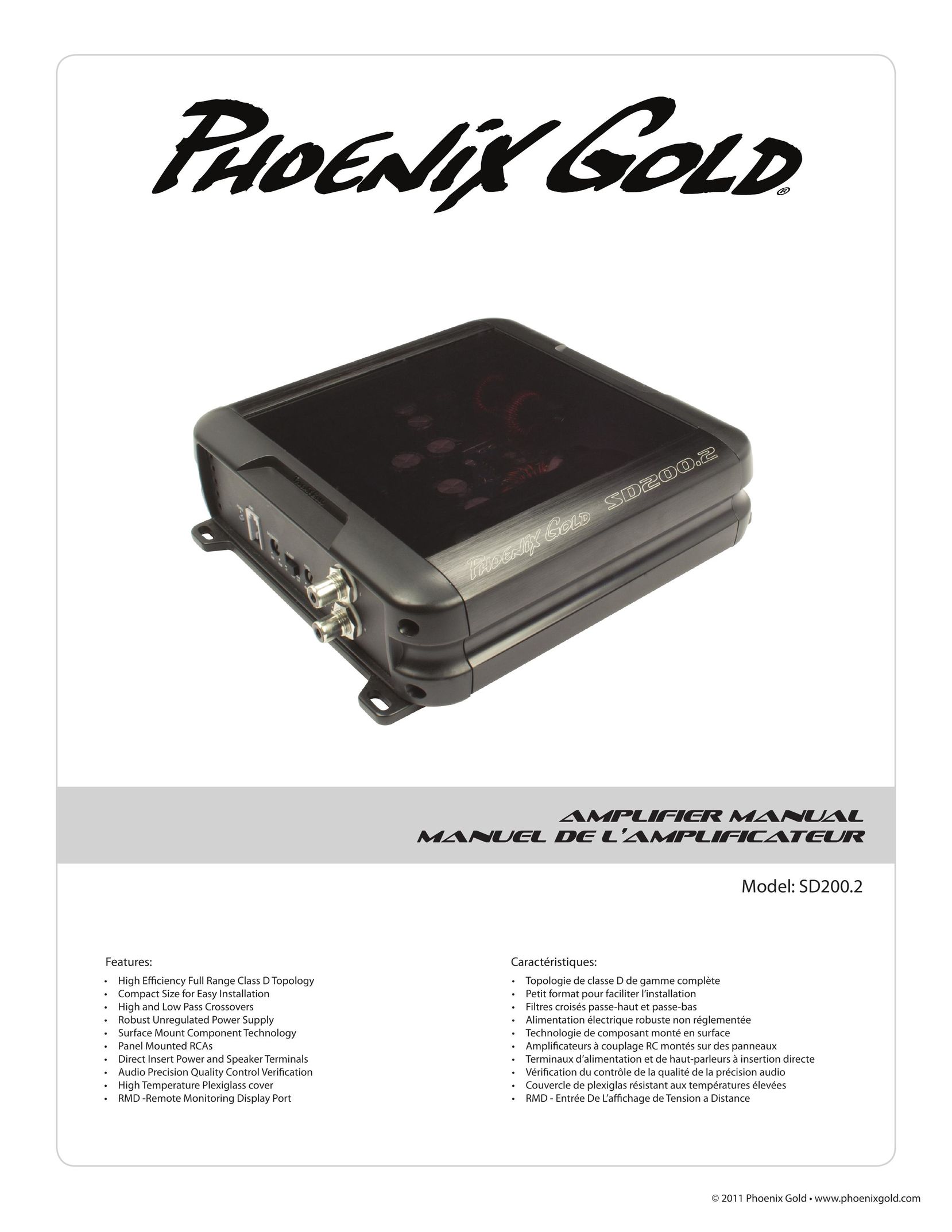 Phoenix Gold SD200.2 Car Amplifier User Manual