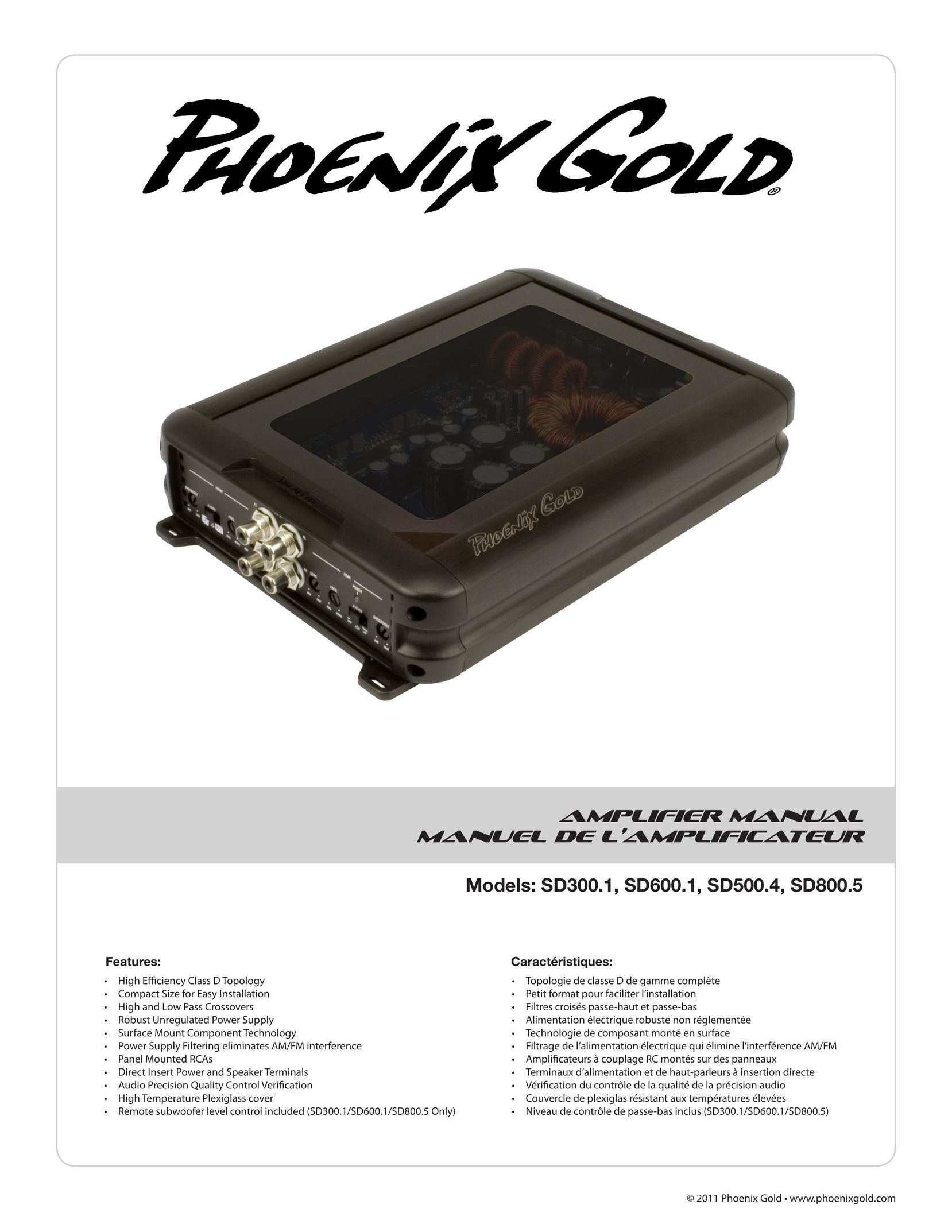 Phoenix Gold SD600.1 Car Amplifier User Manual